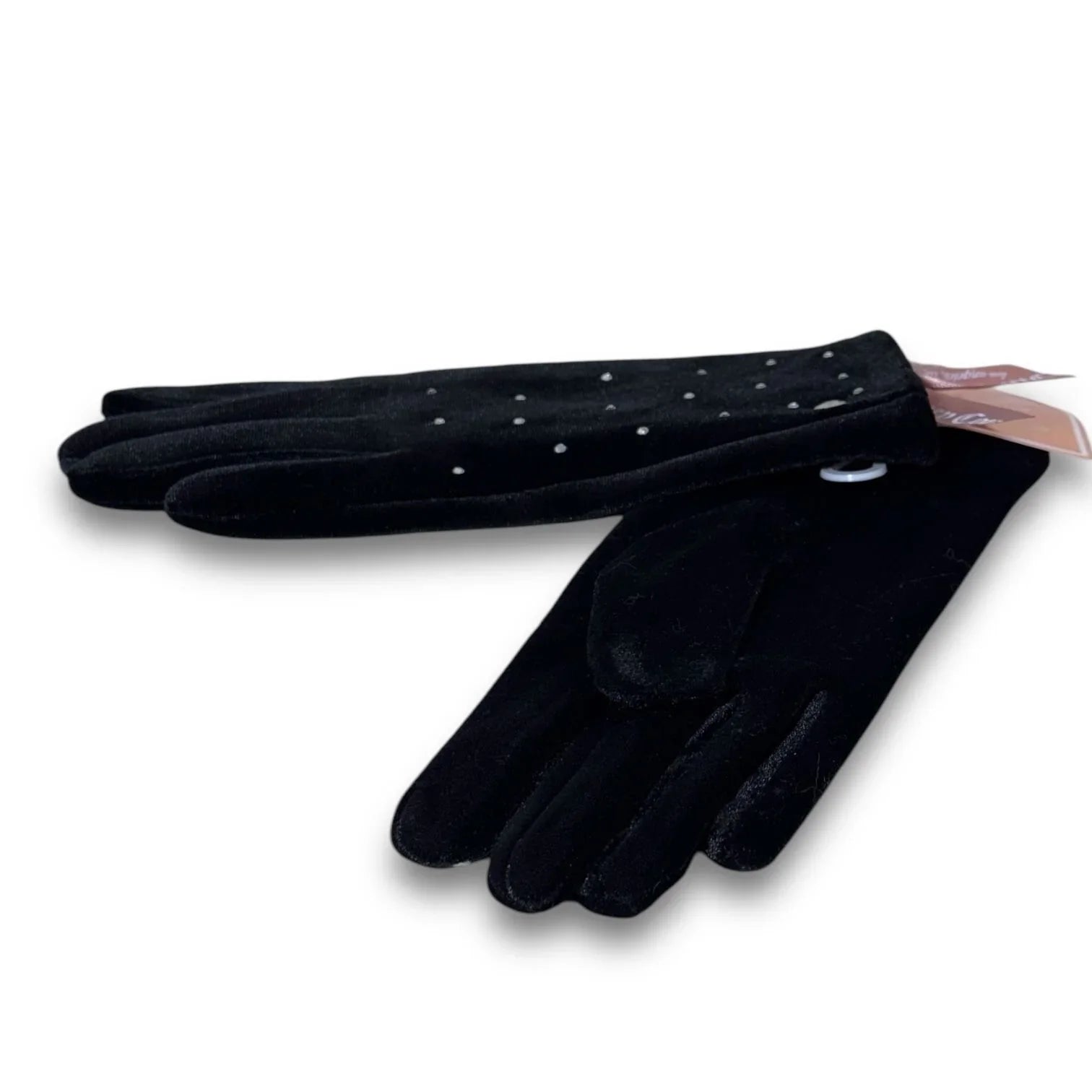 Juicy Couture Women’s Rhinestone Black Velvet Winter Designer Hand Gloves NWT - Trendiez U ♥ 