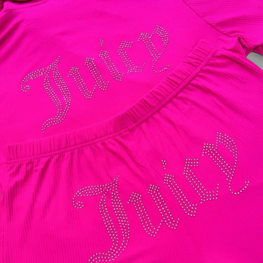 Juicy Couture Women’s Sleepwear Set – Large Pink Rhinestone Logo - Trendiez U ♥ 