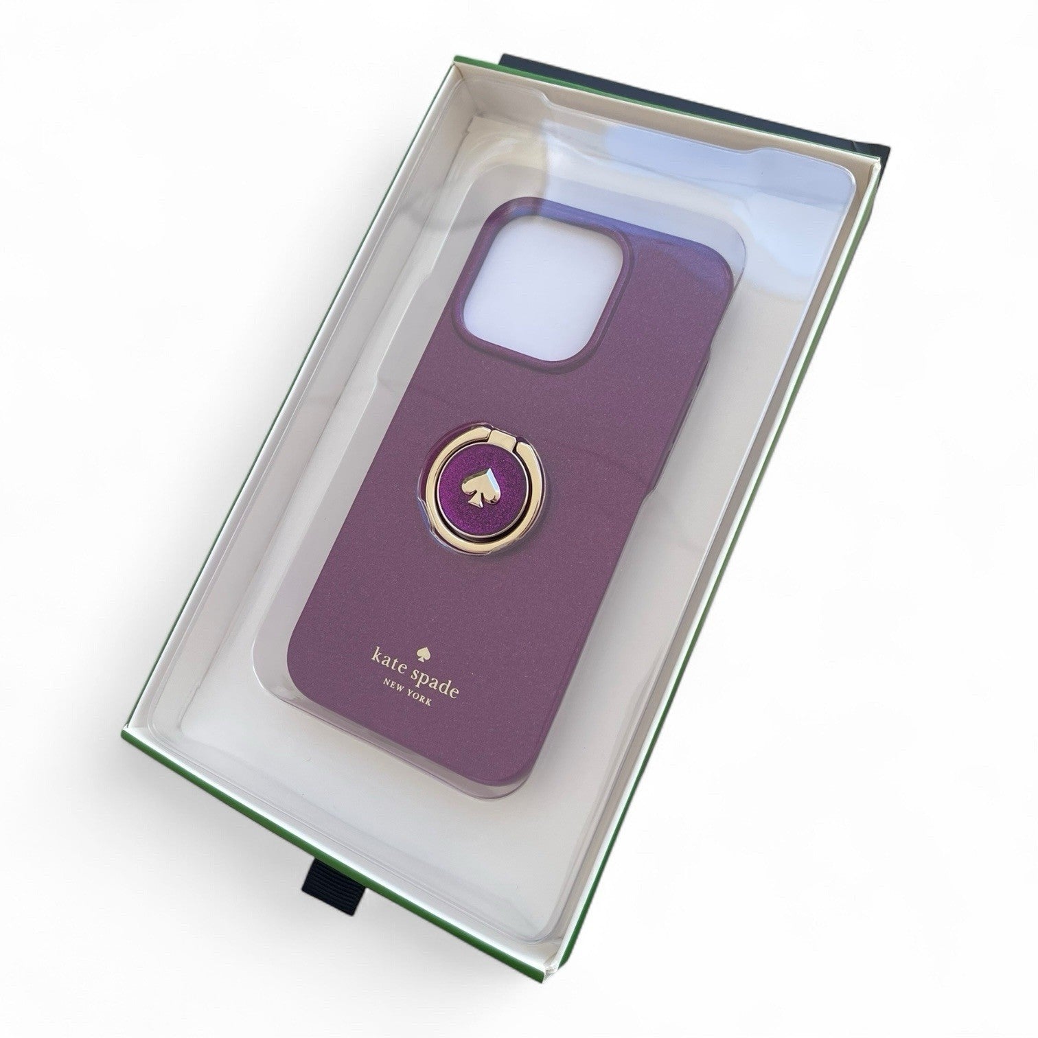 Kate Spade Glitter Dark Raspberry iPhone 15 PRO Case With Ring Stand - Trendiez U ♥ 