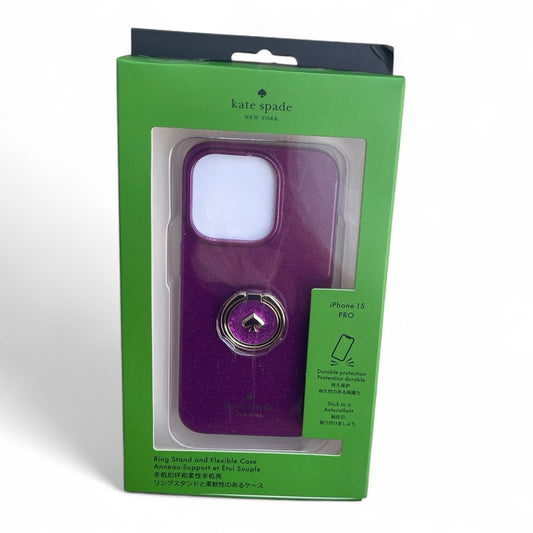 Kate Spade Glitter Dark Raspberry iPhone 15 PRO Case With Ring Stand - Trendiez U ♥ 