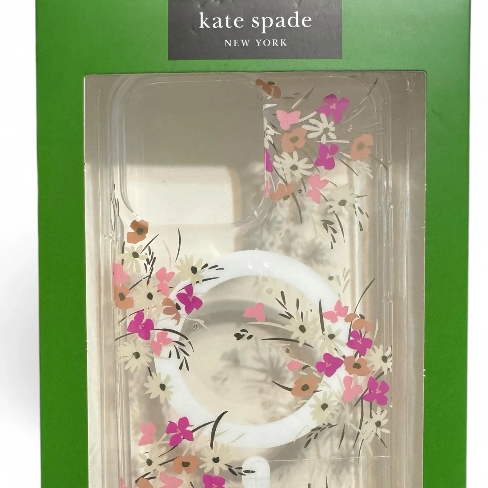 Kate Spade iPhone 15 Pro Max Case w/MagSafe - Small Pink & Magenta Flowers - Trendiez U ♥ 