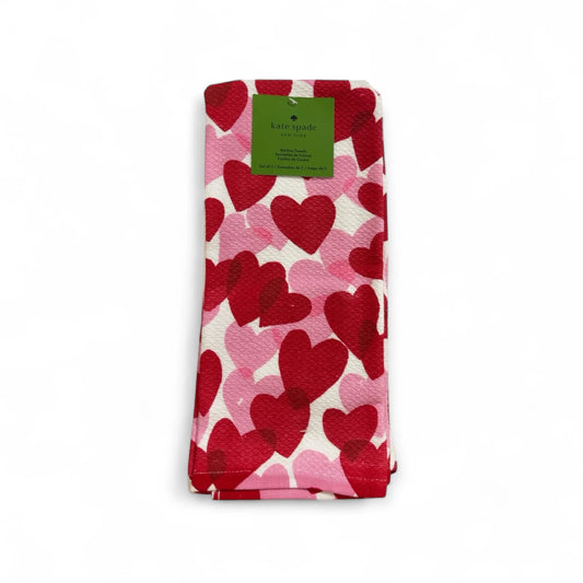 Kate Spade Pink and Red Hearts Kitchen Towel Set - Trendiez U ♥ 