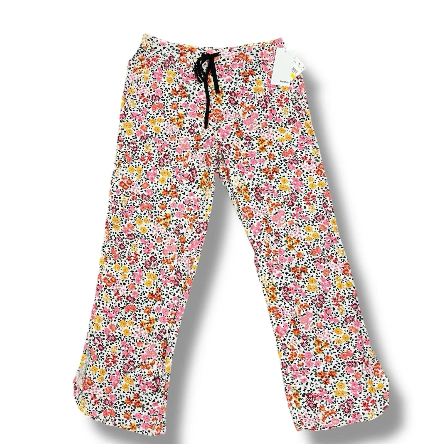 Kensie Pants Woman’s Medium Multicolor Stretch Floral Lounge Pull On Pockets - Trendiez U ♥ 