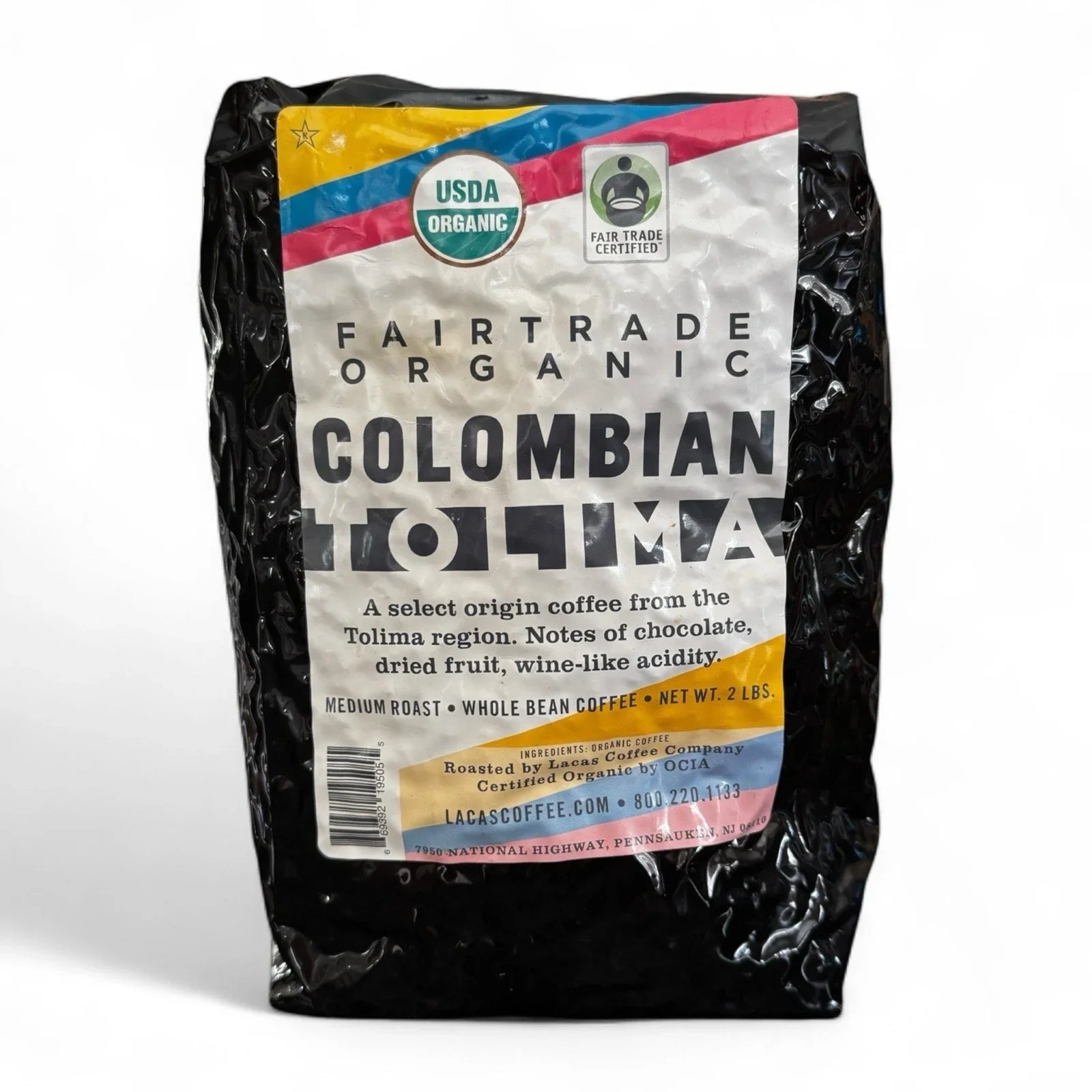 Lacas Coffee Fair Trade Organic Colombian Tolima Whole Bean Coffee 2 lb Sealed - Trendiez U ♥ 