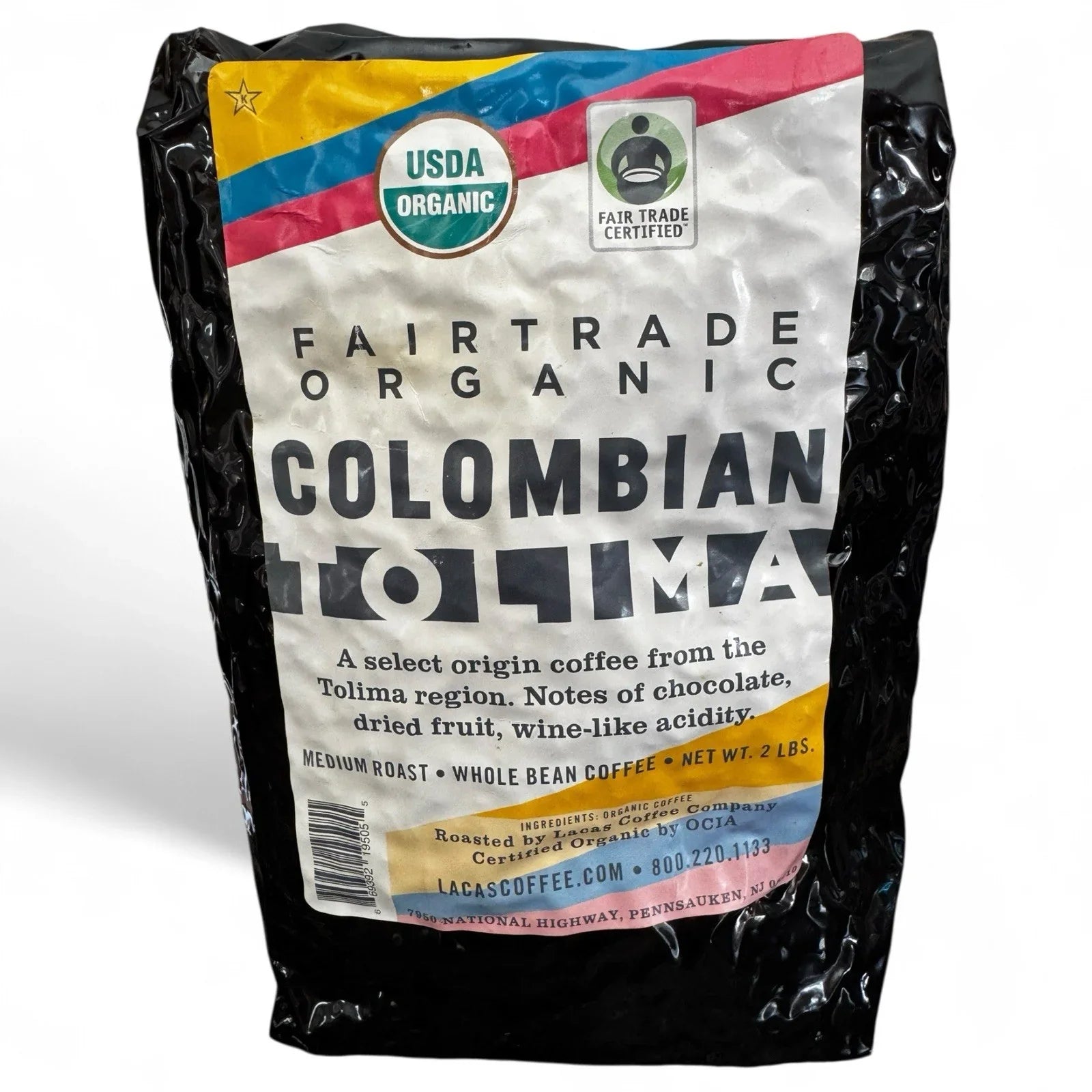 Lacas Coffee Fair Trade Organic Colombian Tolima Whole Bean Coffee 2 lb Sealed - Trendiez U ♥ 