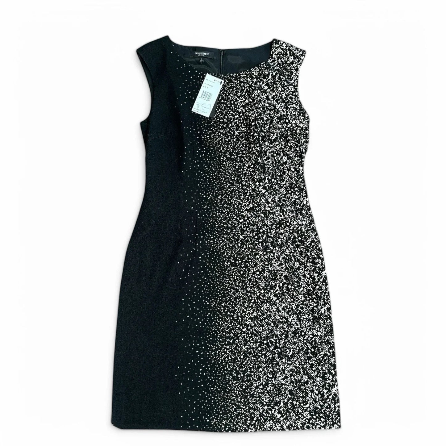 Lafayette 148 New York Black & Ivory Ombre Sheath Wool Cocktail Dress Size 6 - Trendiez U ♥ 