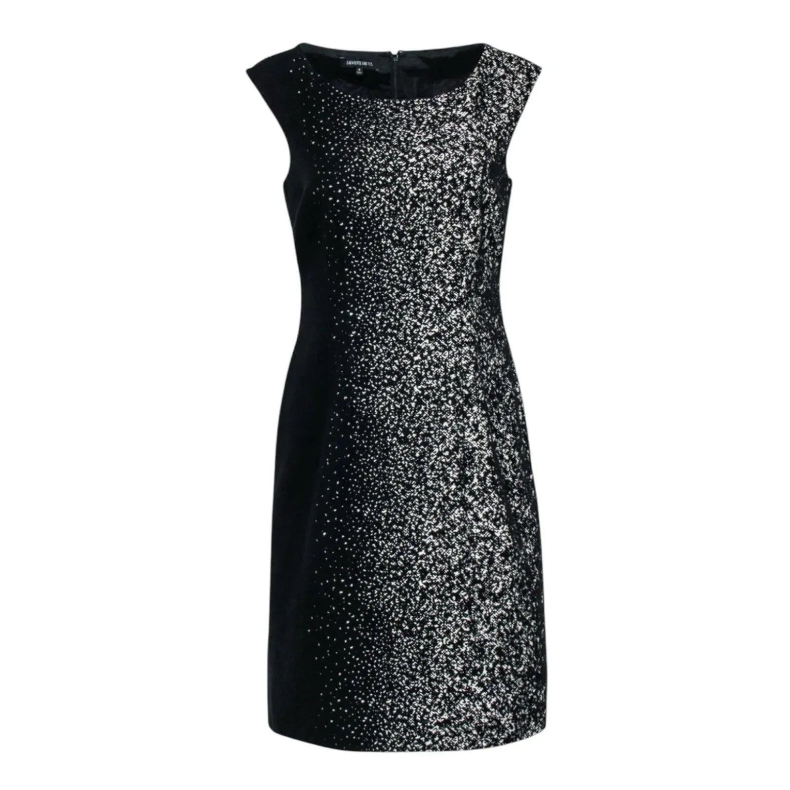 Lafayette 148 New York Black & Ivory Ombre Sheath Wool Cocktail Dress Size 6 - Trendiez U ♥ 