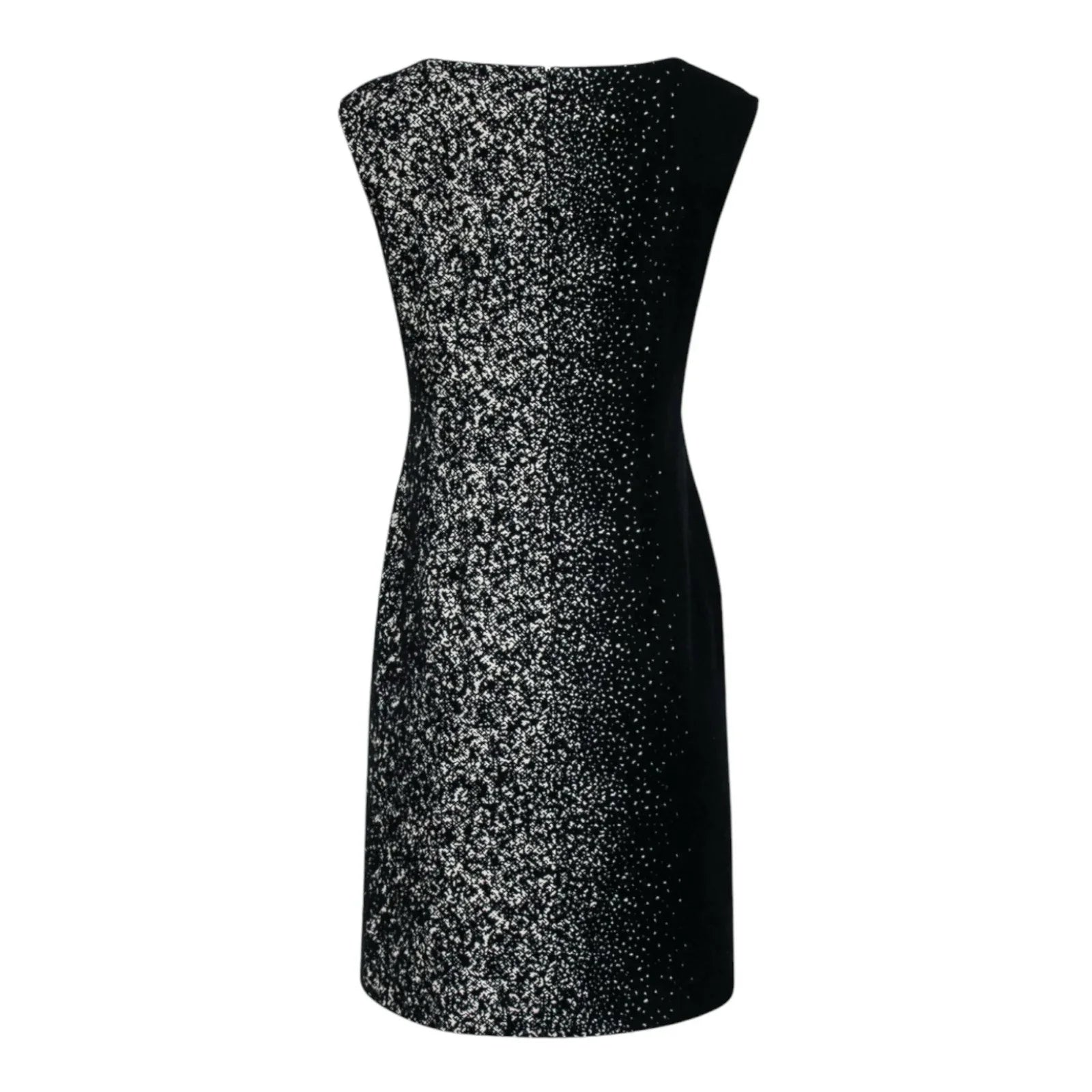 Lafayette 148 New York Black & Ivory Ombre Sheath Wool Cocktail Dress Size 6 - Trendiez U ♥ 