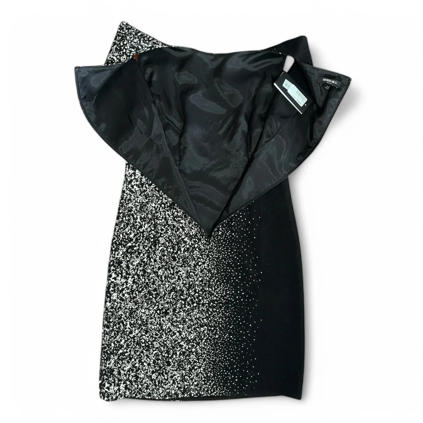 Lafayette 148 New York Black & Ivory Ombre Sheath Wool Cocktail Dress Size 6 - Trendiez U ♥ 