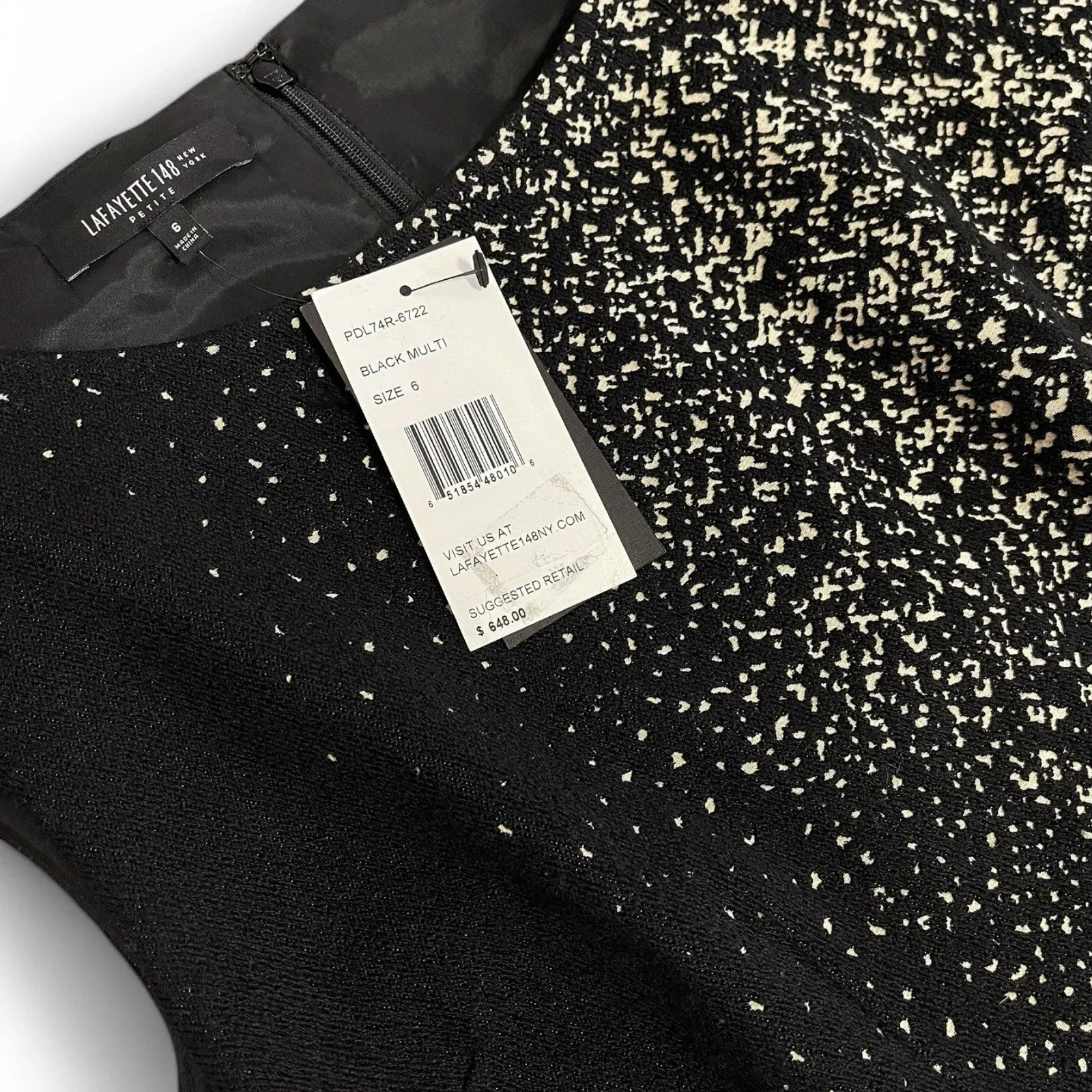 Lafayette 148 New York Black & Ivory Ombre Sheath Wool Cocktail Dress Size 6 - Trendiez U ♥ 