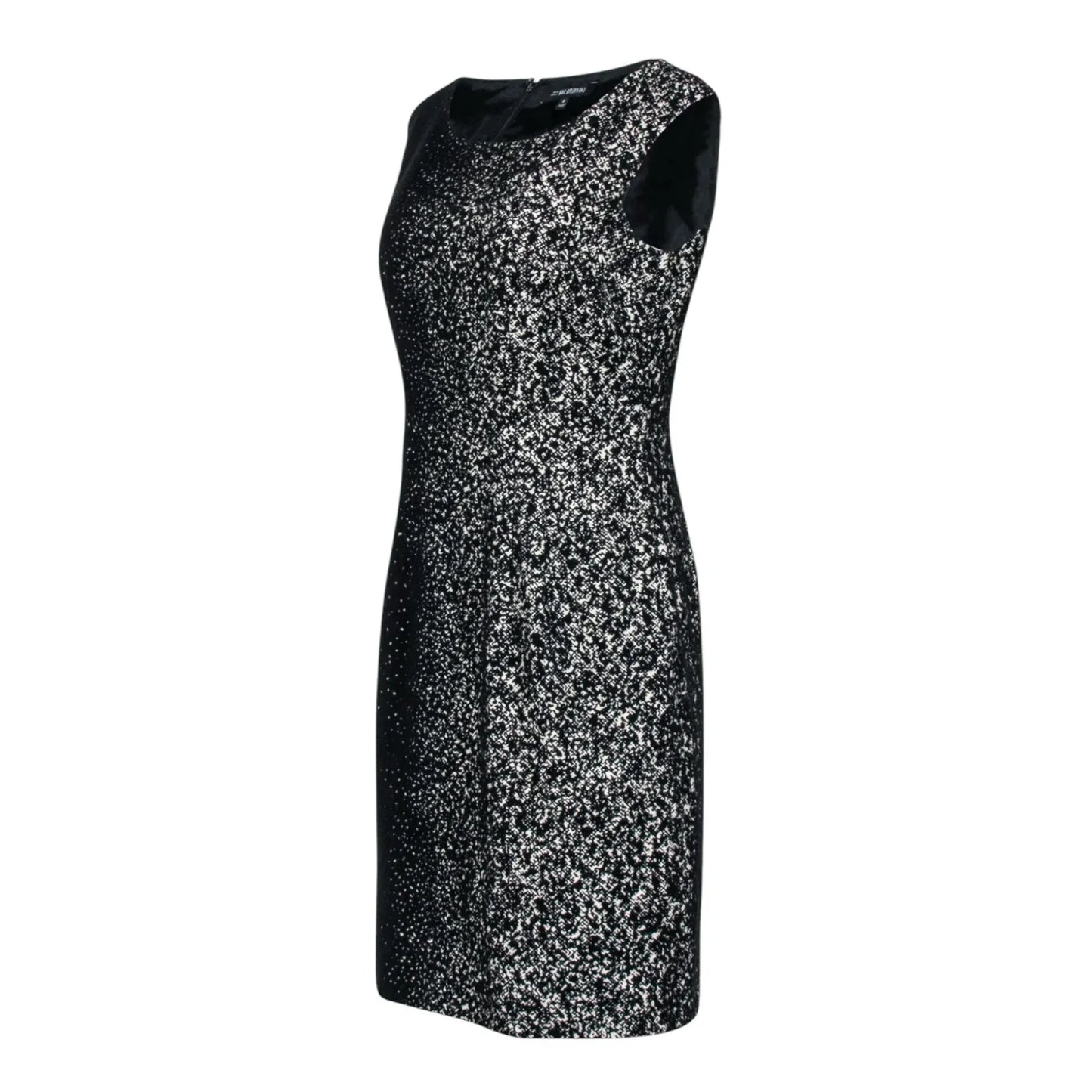 Lafayette 148 New York Black & Ivory Ombre Sheath Wool Cocktail Dress Size 6 - Trendiez U ♥ 
