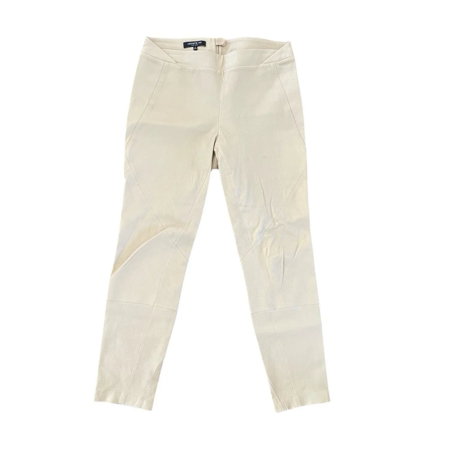 Lafayette New York 148 100% Soft Leather Pants Women’s 6 Hight Waisted Beige - Trendiez U ♥ 