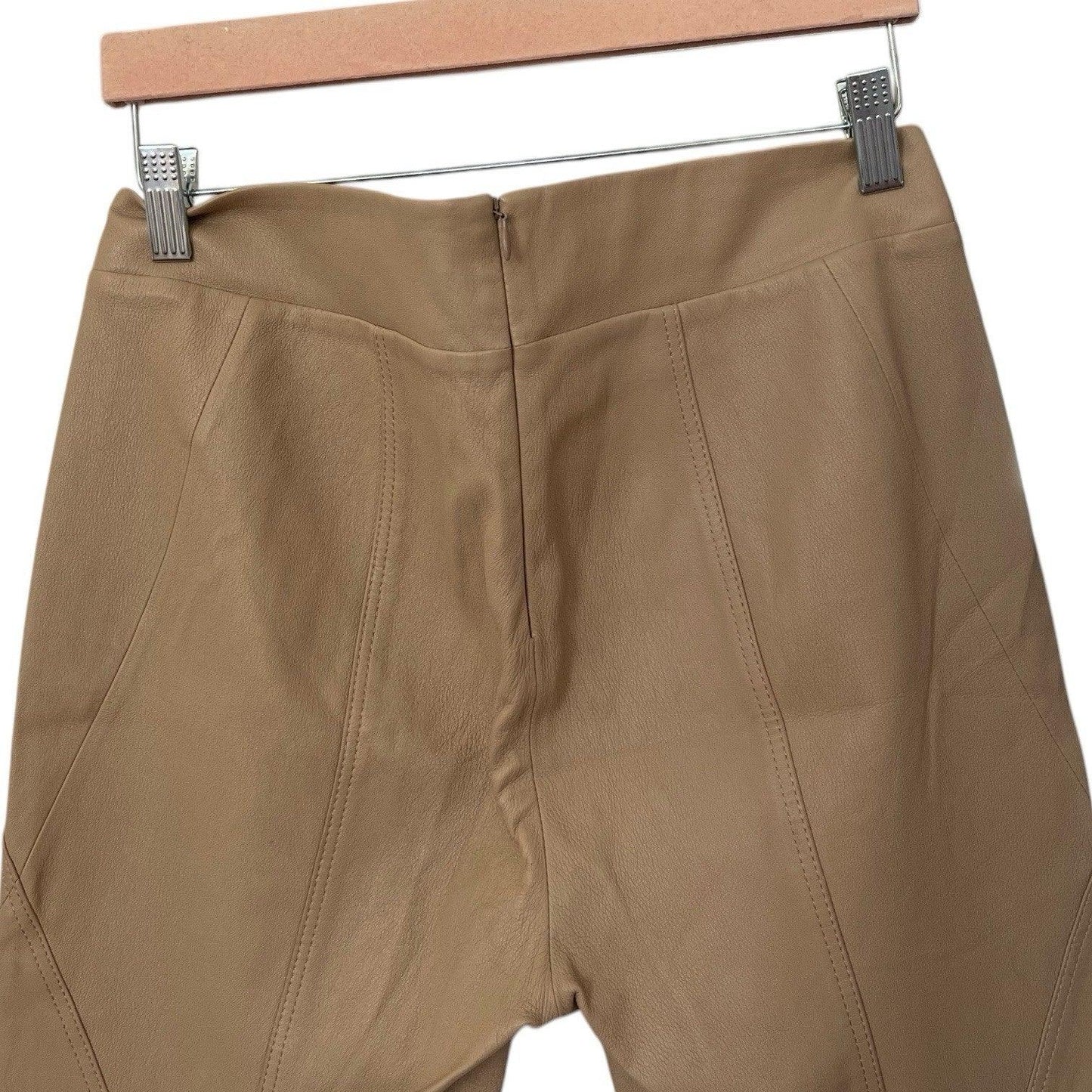 Lafayette New York 148 100% Soft Leather Pants Women’s 6 Hight Waisted Beige - Trendiez U ♥ 