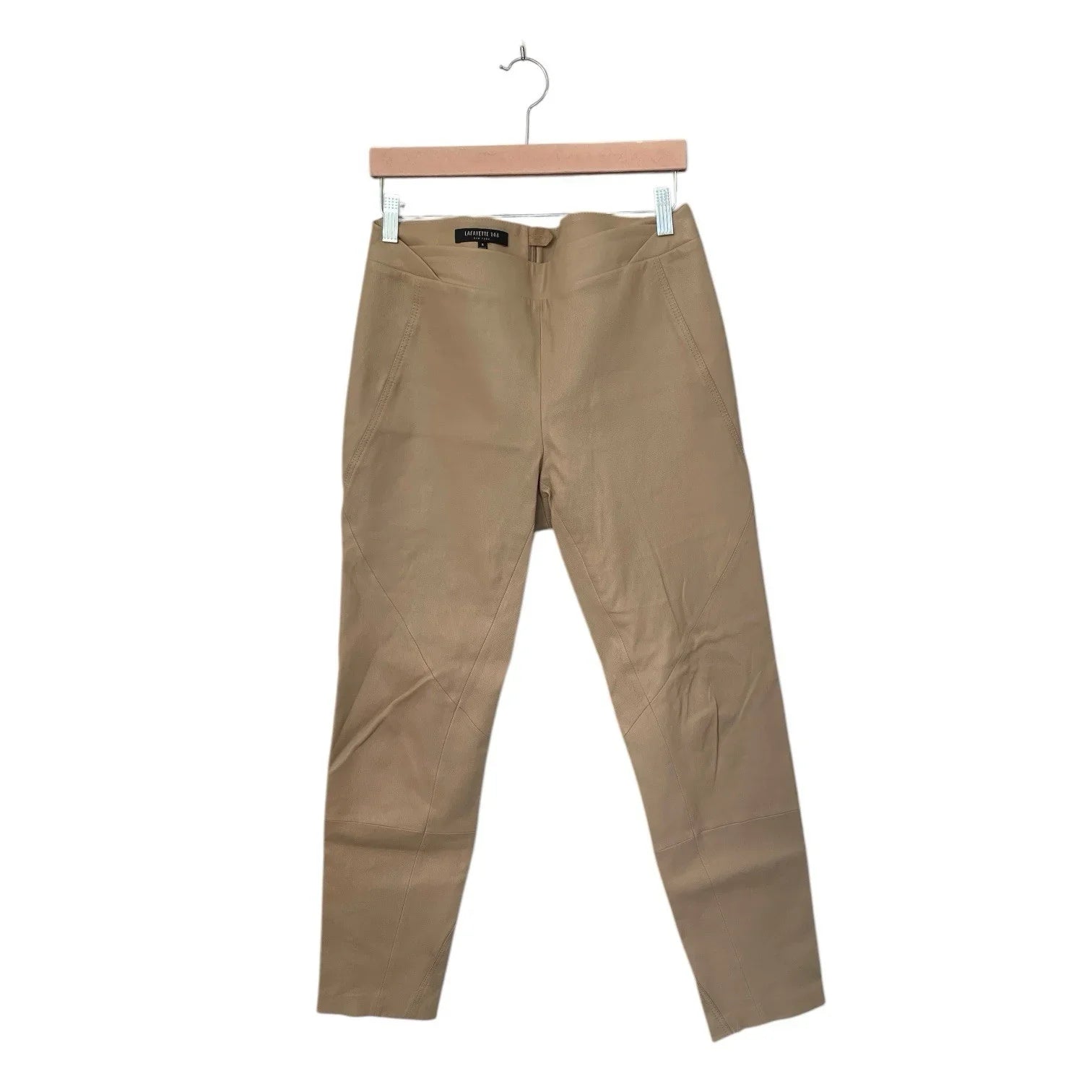Lafayette New York 148 100% Soft Leather Pants Women’s 6 Hight Waisted Beige - Trendiez U ♥ 