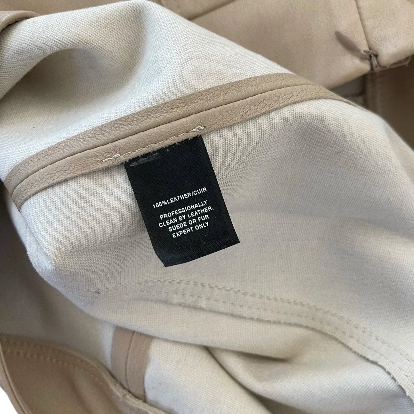 Lafayette New York 148 100% Soft Leather Pants Women’s 6 Hight Waisted Beige - Trendiez U ♥ 