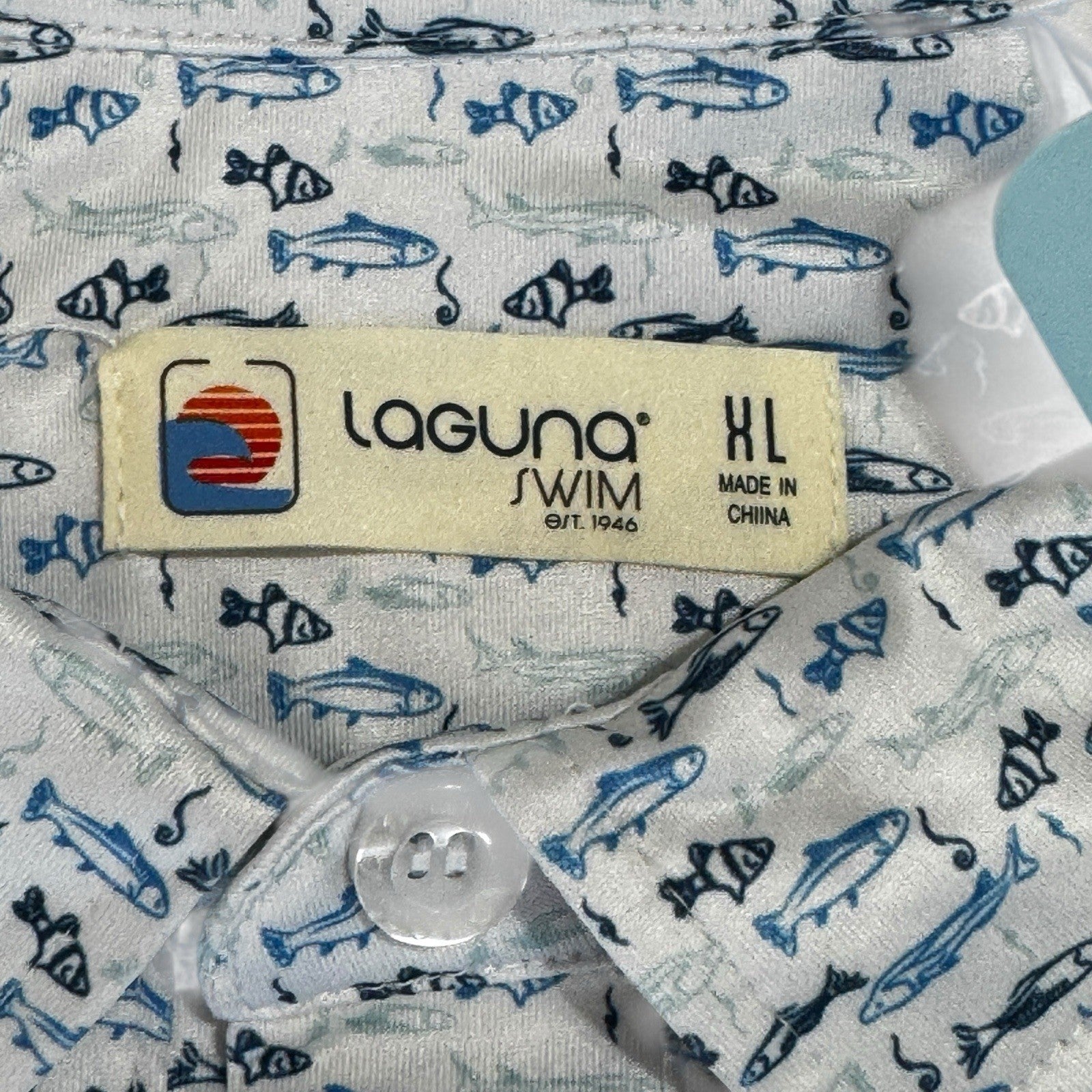 Laguna Men’s Activewear Set – Swim Shorts & Polo, Fish Print XL - Trendiez U ♥ 