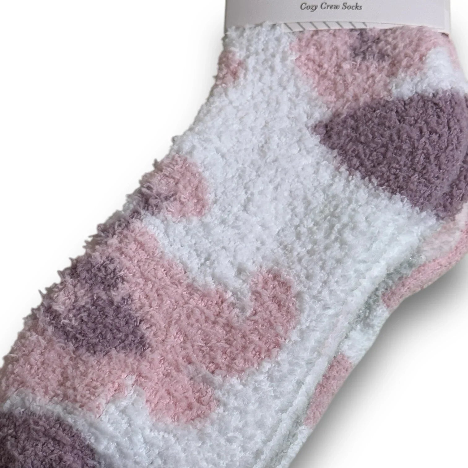 Laura Ashley 3 Pr Women's Warm Fuzzy Hearts White Pink Slipper Socks 4-10 - Trendiez U ♥ 