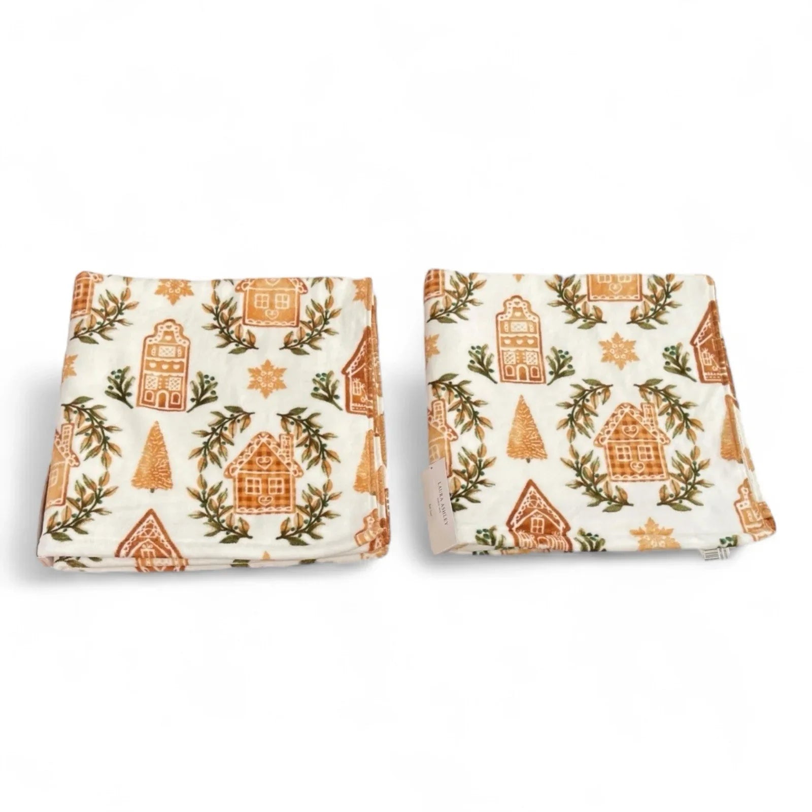 Laura Ashley Bath Towel Set of 4 Gingerbread House Cotton Velour SUPER SOFT - Trendiez U ♥ 