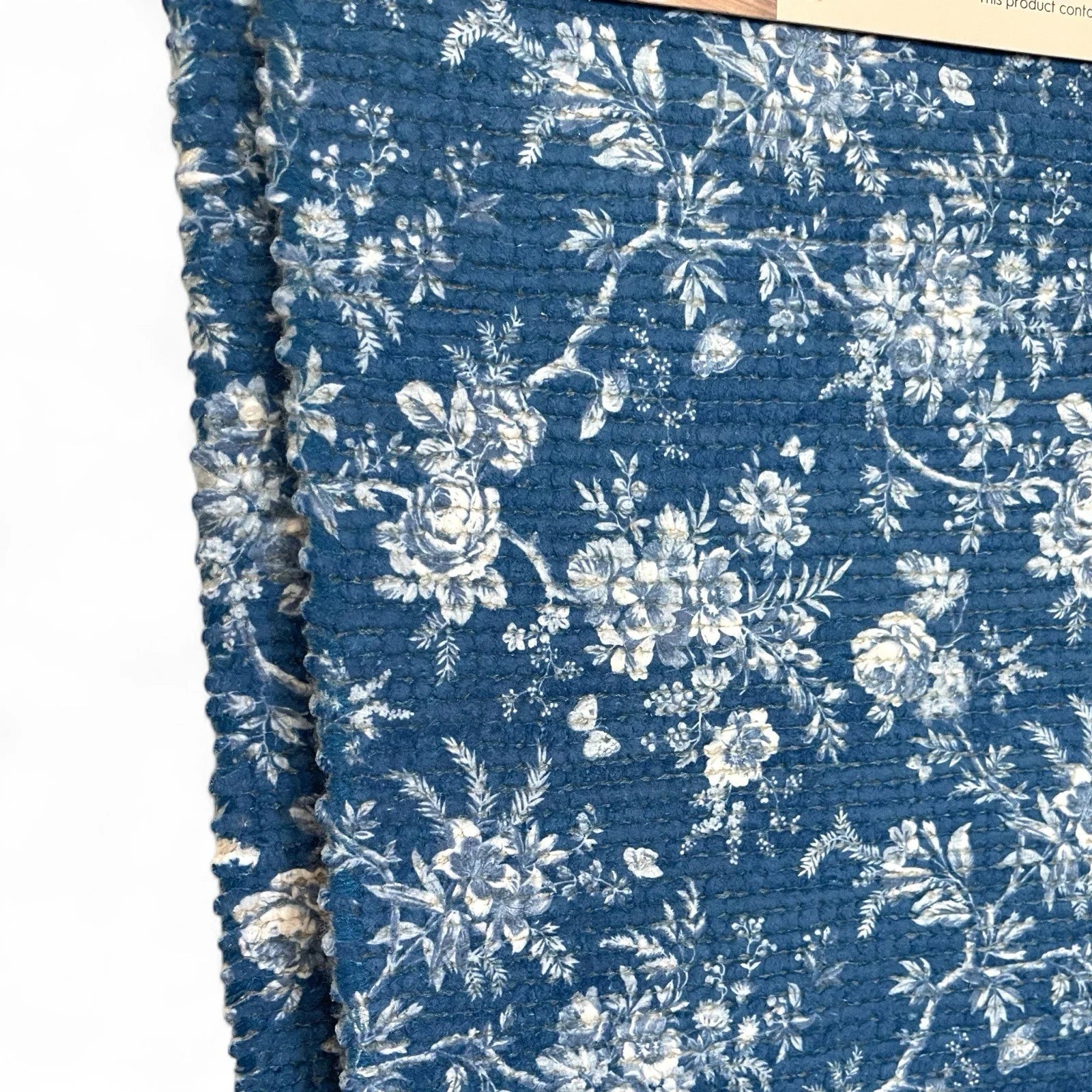 Laura Ashley Blue Floral Bath Rug Set of 2 Farmhouse Shabby Chic Anti-Slip - Trendiez U ♥ 