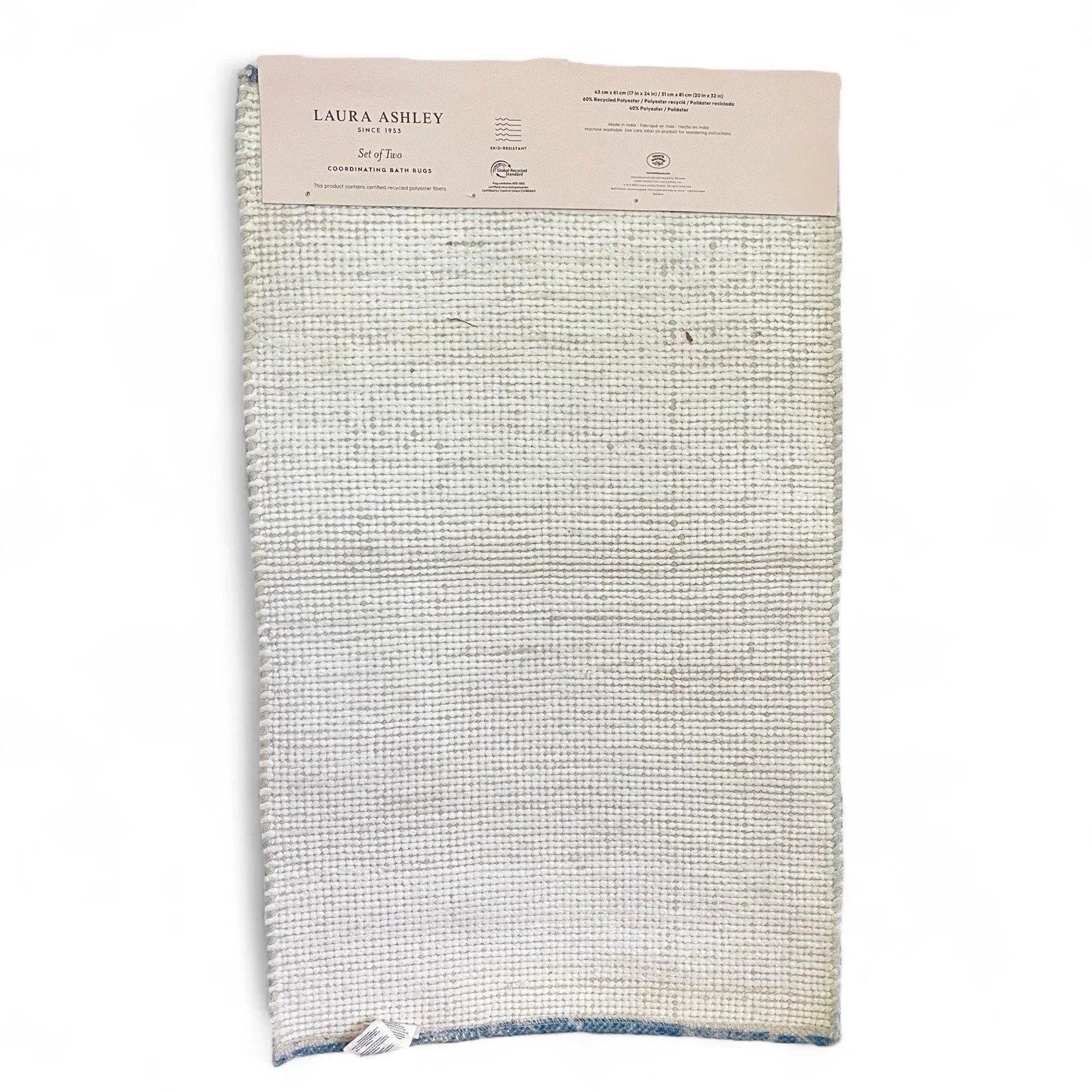 Laura Ashley Blue Floral Bath Rug Set of 2 Farmhouse Shabby Chic Anti-Slip - Trendiez U ♥ 