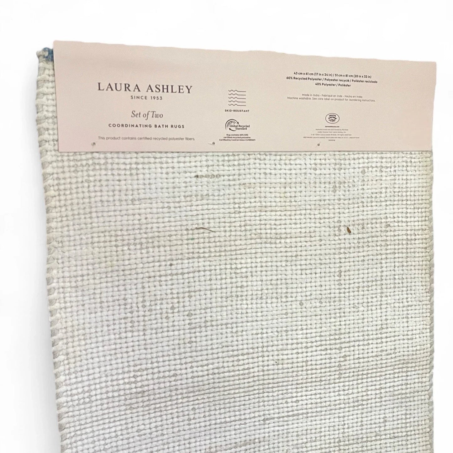 Laura Ashley Blue Floral Bath Rug Set of 2 Farmhouse Shabby Chic Anti-Slip - Trendiez U ♥ 