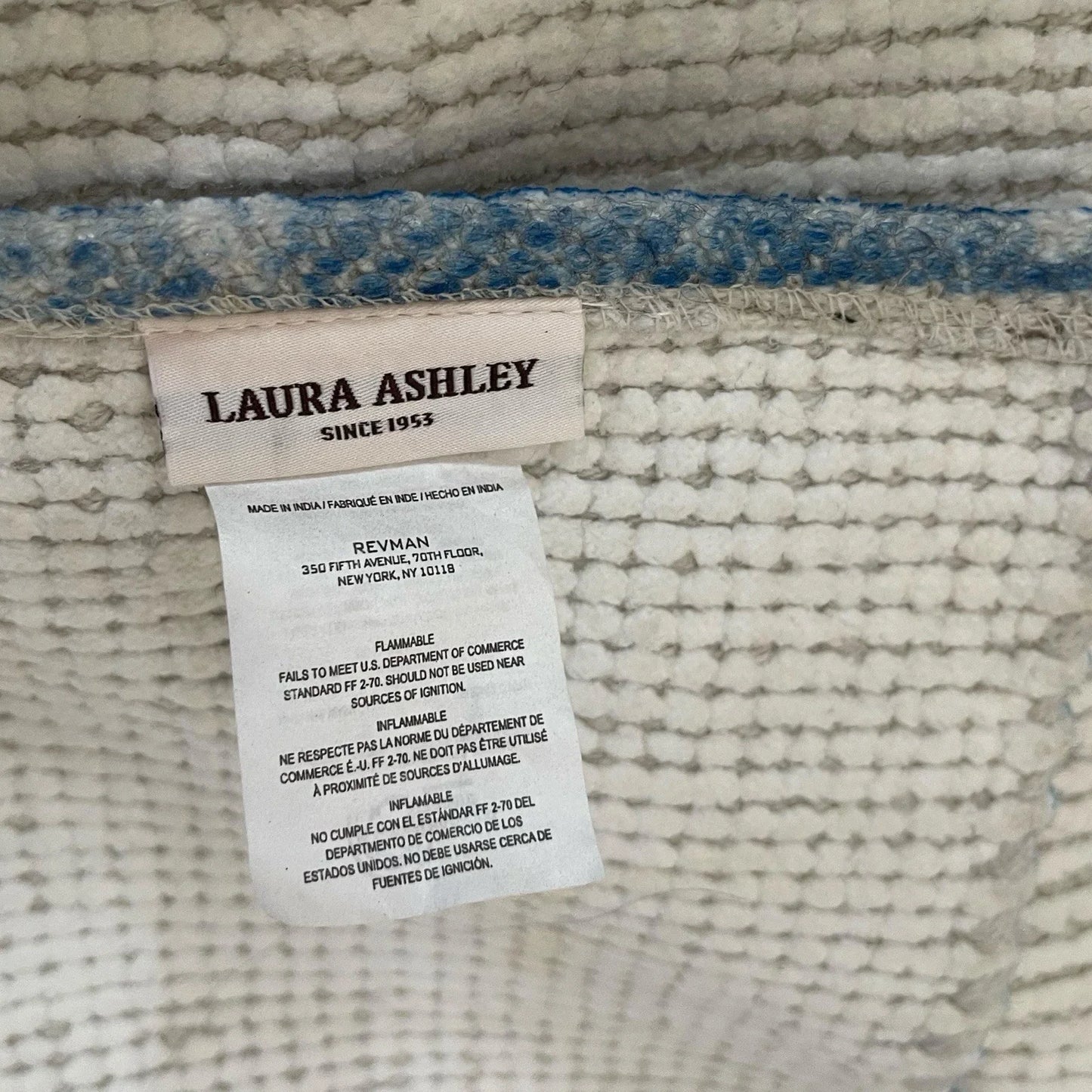 Laura Ashley Blue Floral Bath Rug Set of 2 Farmhouse Shabby Chic Anti-Slip - Trendiez U ♥ 