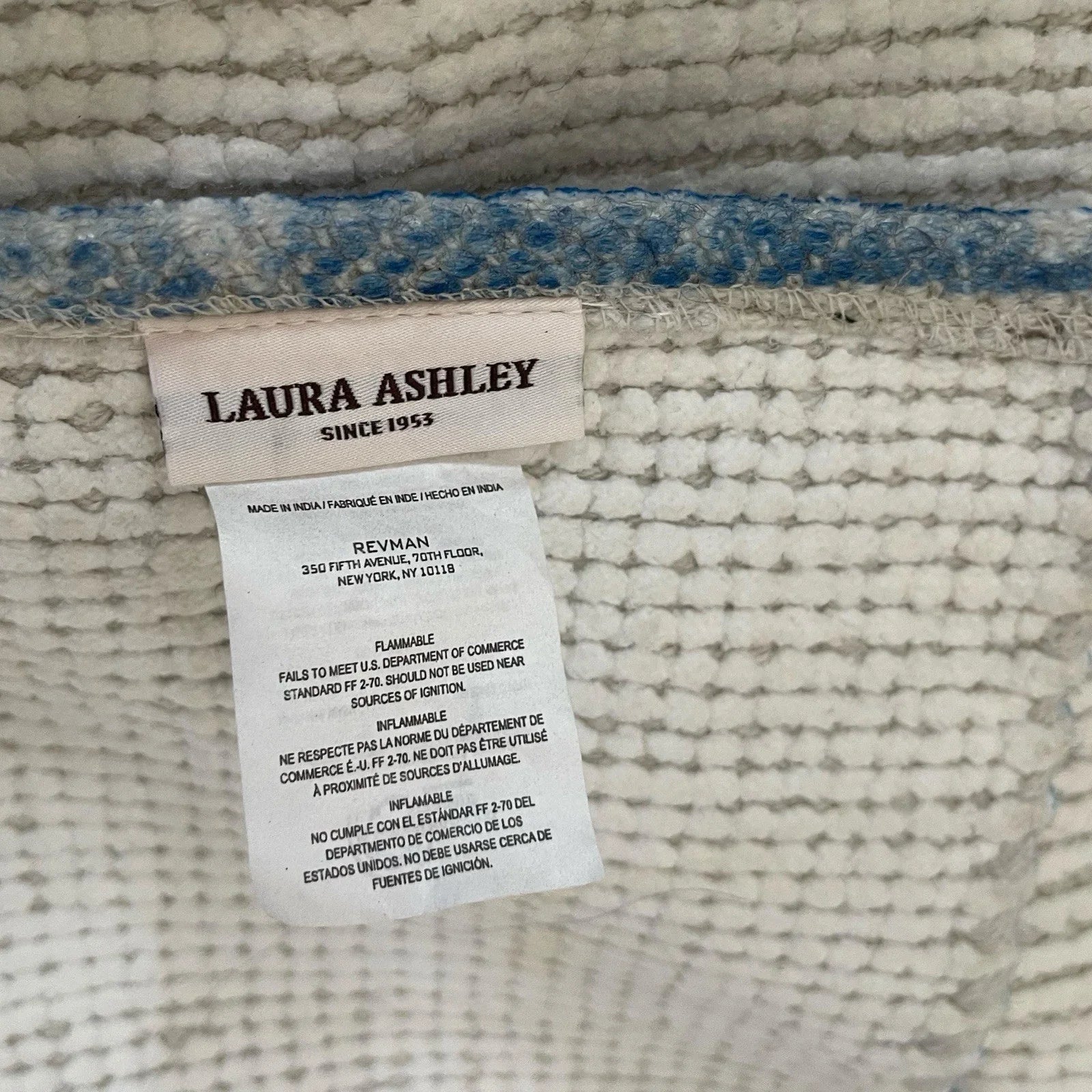 Laura Ashley Blue Floral Bath Rug Set of 2 Farmhouse Shabby Chic Anti-Slip - Trendiez U ♥ 