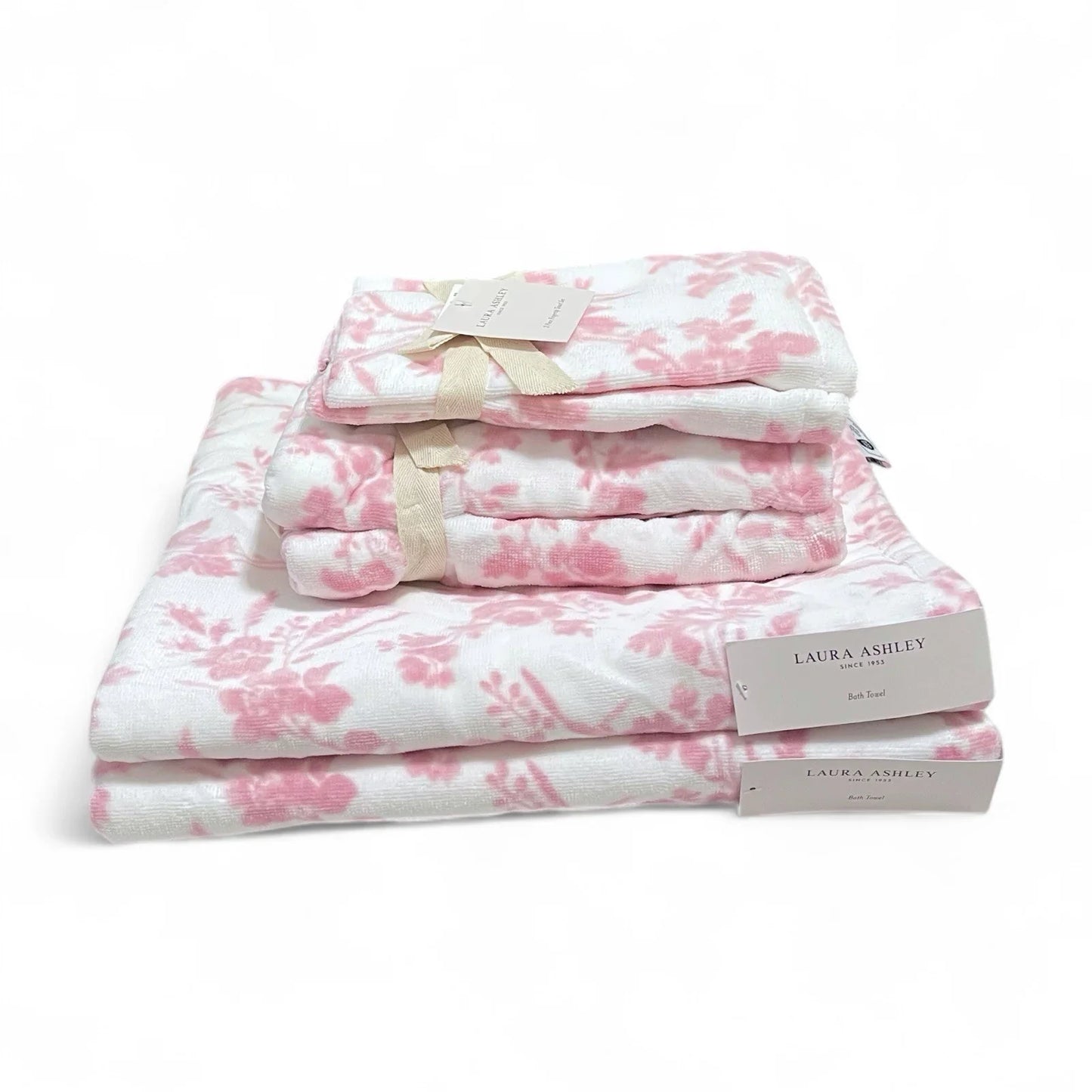Laura Ashley Delphine Pink Floral 6-Piece Bath Towel Set - Trendiez U ♥ 