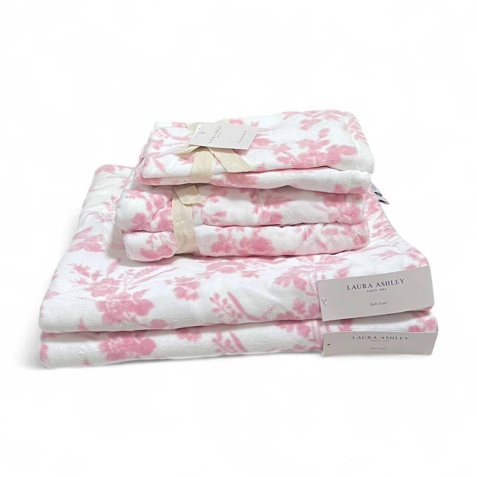 Laura Ashley Delphine Pink Floral 6-Piece Bath Towel Set - Trendiez U ♥ 