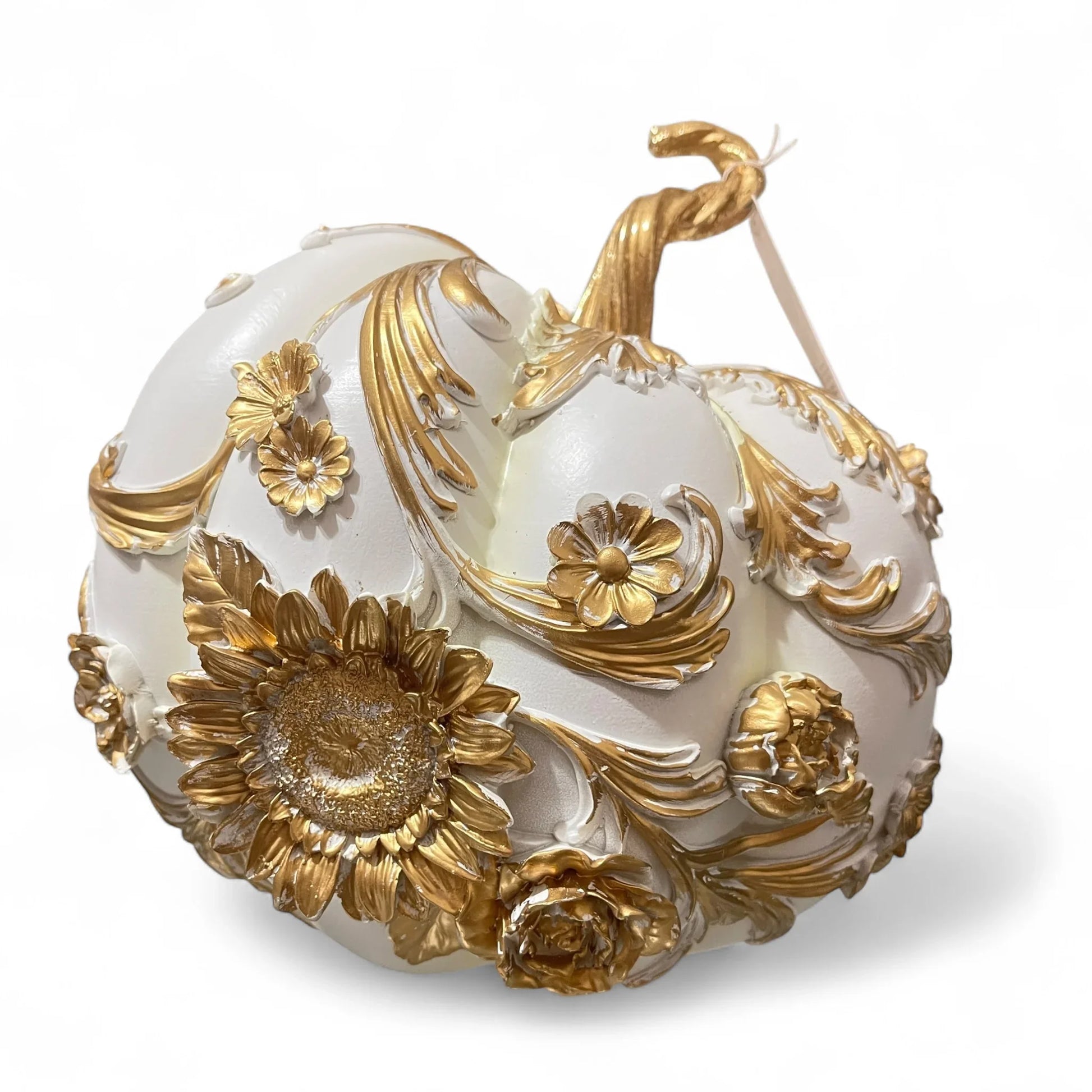 Laura Ashley Fall Harvest Pumpkin – Gold Resin Decorative Accent - Trendiez U ♥ 