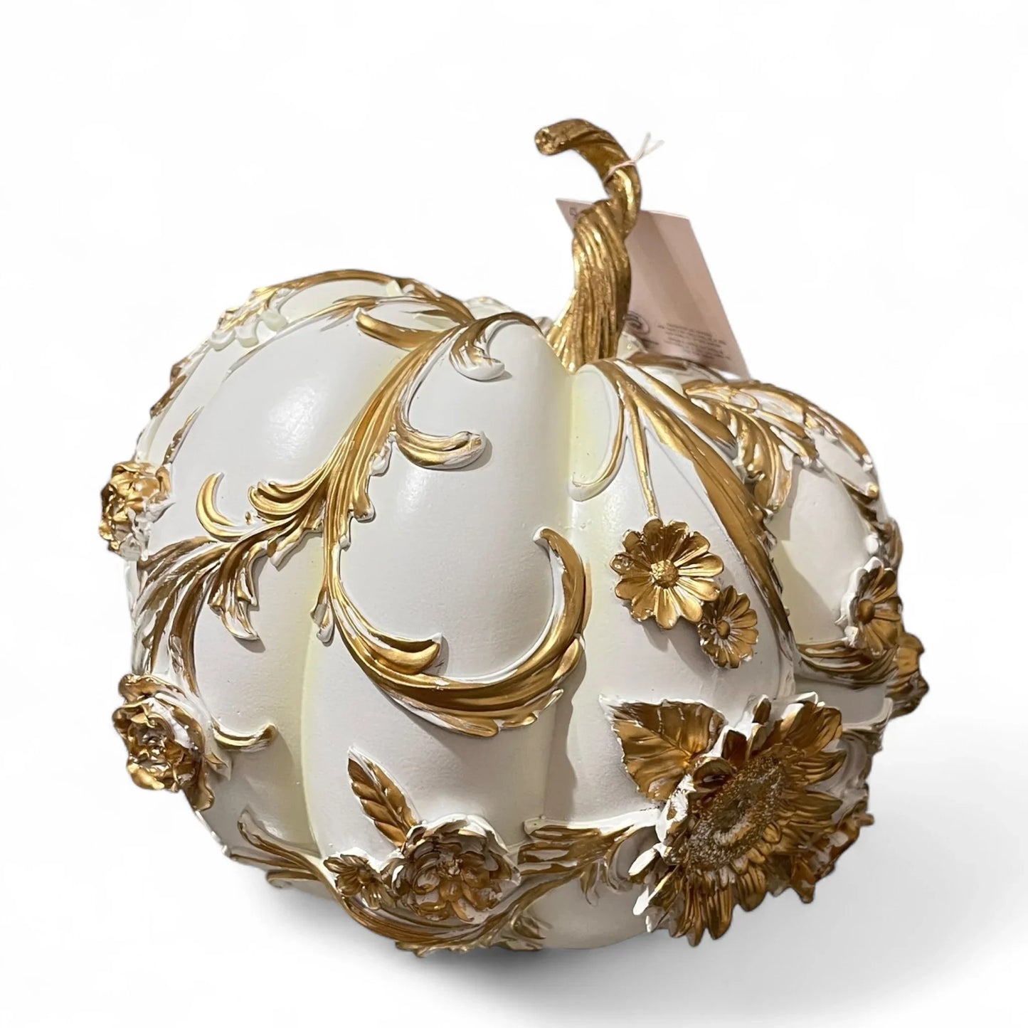 Laura Ashley Fall Harvest Pumpkin – Gold Resin Decorative Accent - Trendiez U ♥ 