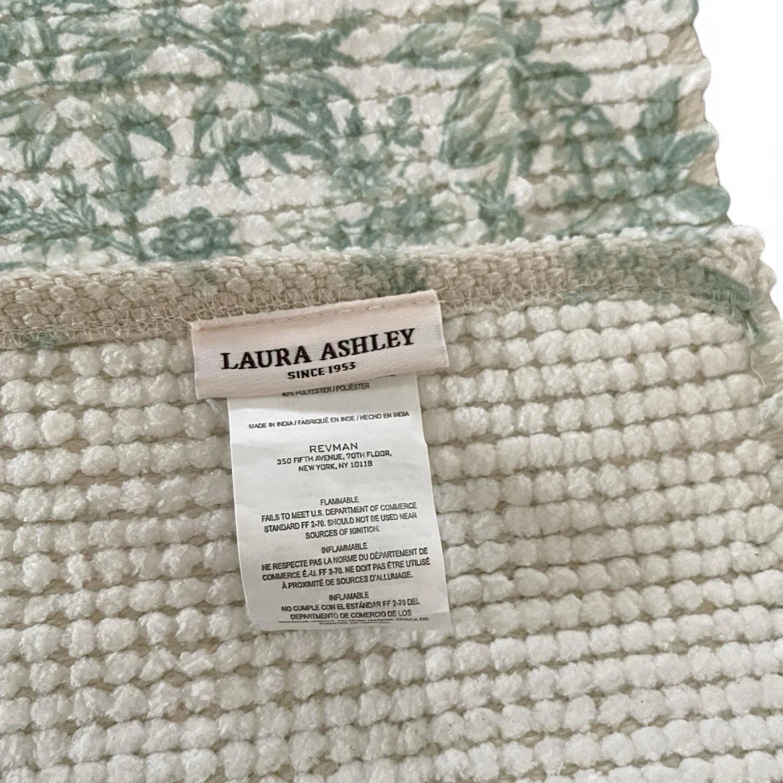 Laura Ashley Green Floral Bath Rug Set 2-Piece Anti-Slip - Trendiez U ♥ 