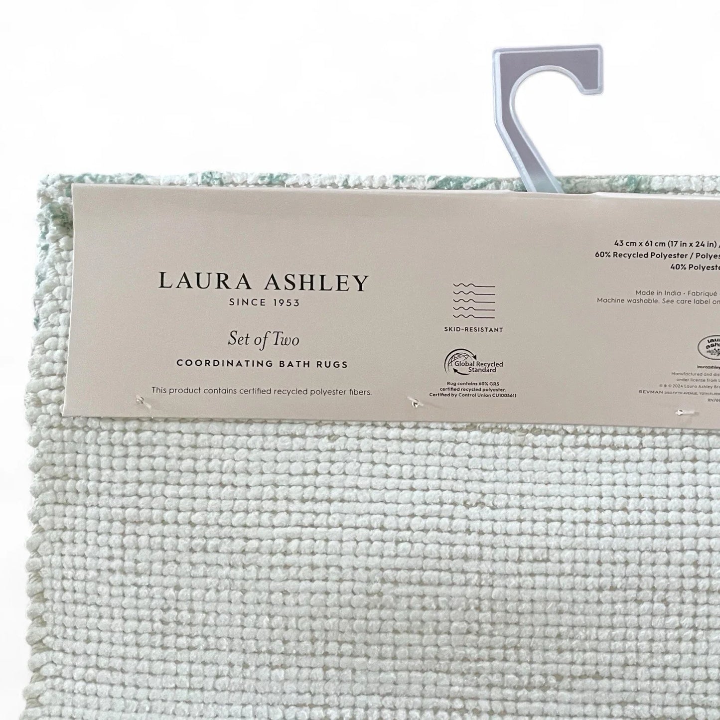 Laura Ashley Green Floral Bath Rug Set 2-Piece Anti-Slip - Trendiez U ♥ 