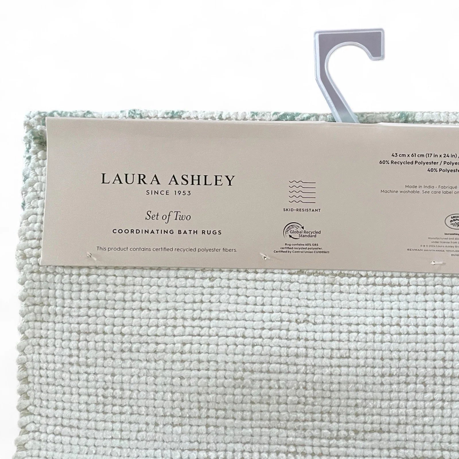 Laura Ashley Green Floral Bath Rug Set 2-Piece Anti-Slip - Trendiez U ♥ 