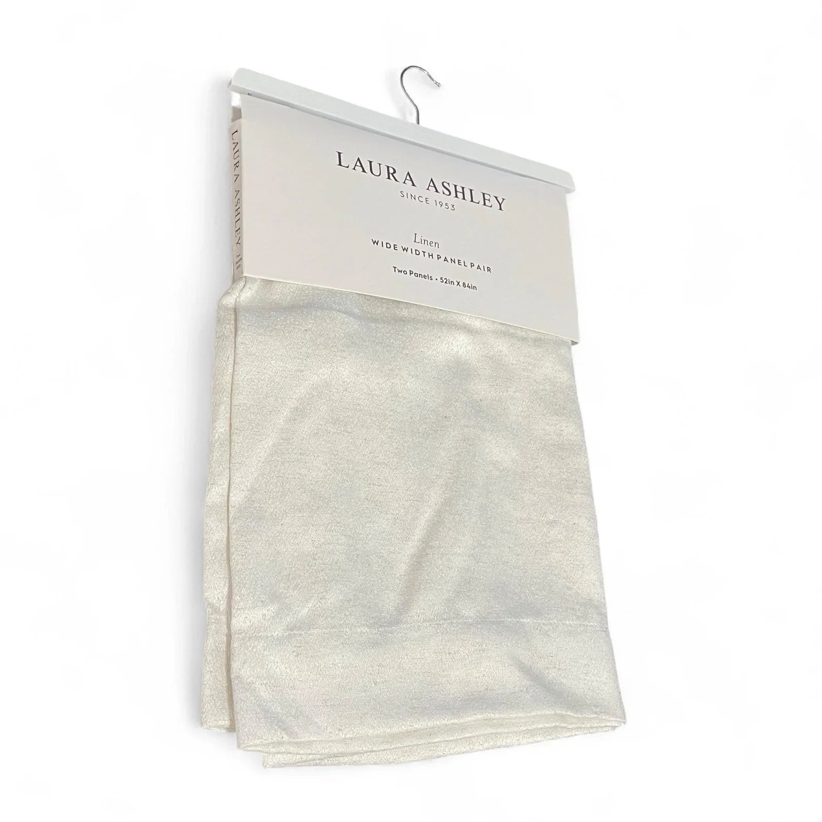 Laura Ashley Ivory Curtain Panel Set of 2 52x84” Elegant Shimmery Wide Width - Trendiez U ♥ 