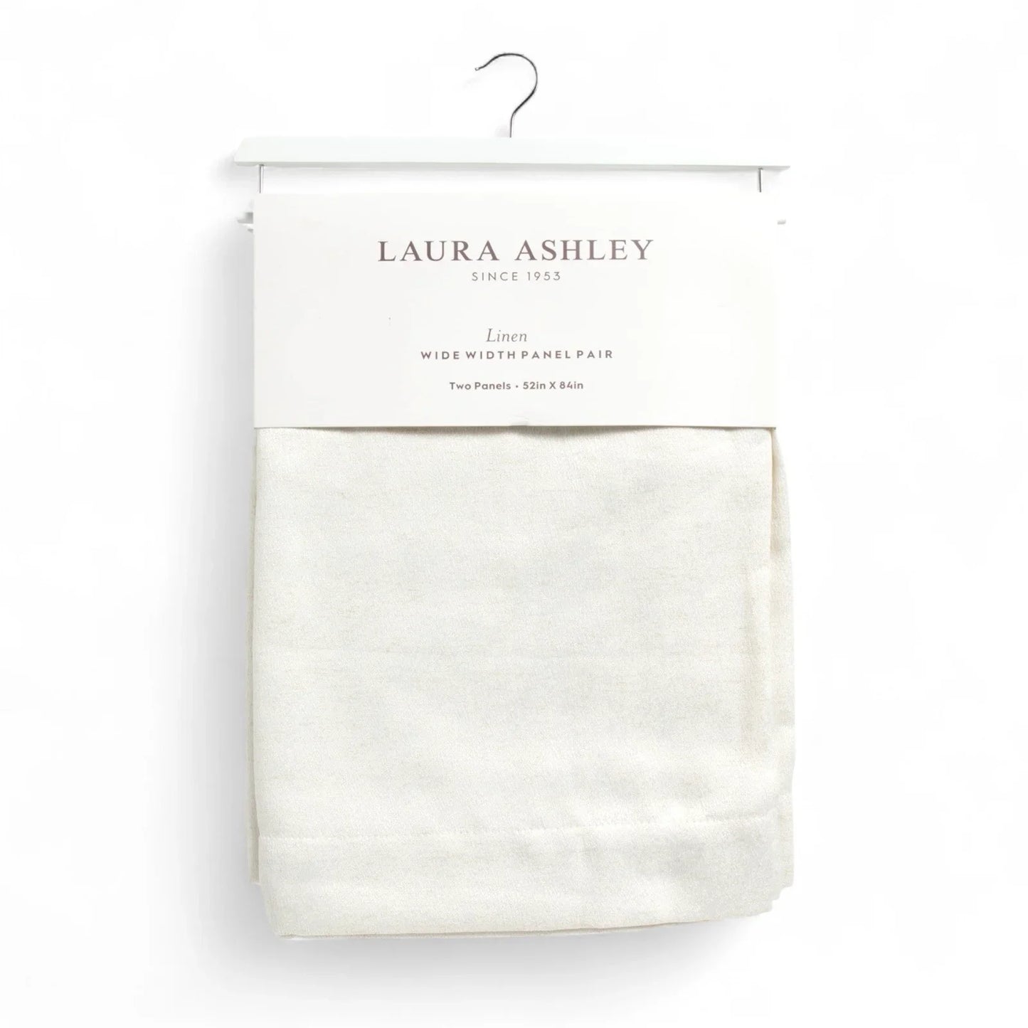 Laura Ashley Ivory Curtain Panel Set of 2 52x84” Elegant Shimmery Wide Width - Trendiez U ♥ 