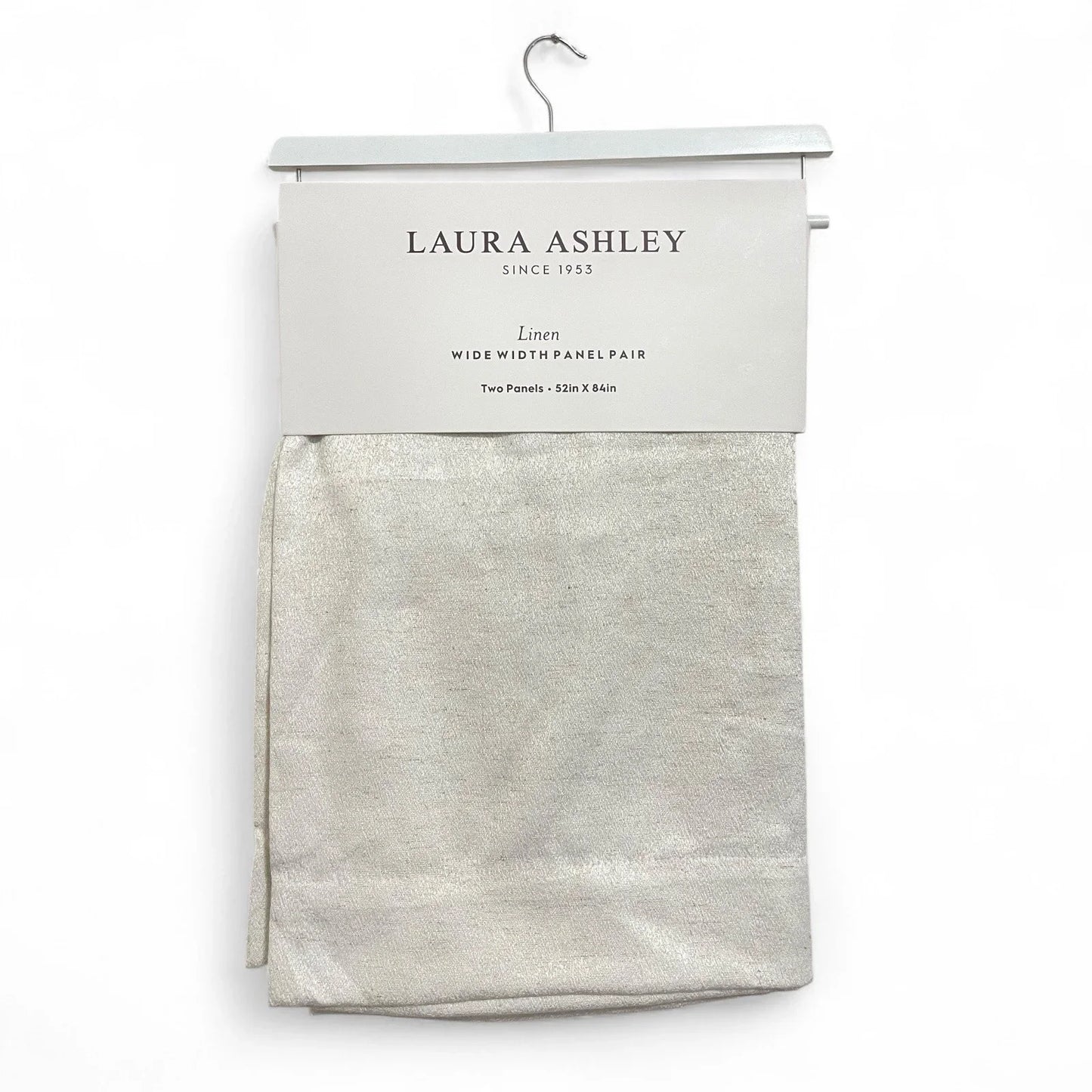 Laura Ashley Ivory Curtain Panel Set of 2 52x84” Elegant Shimmery Wide Width - Trendiez U ♥ 