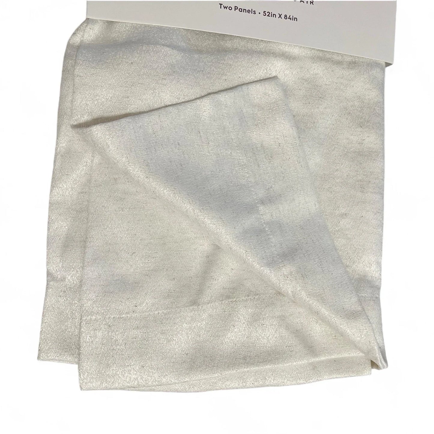 Laura Ashley Ivory Curtain Panel Set of 2 52x84” Elegant Shimmery Wide Width - Trendiez U ♥ 
