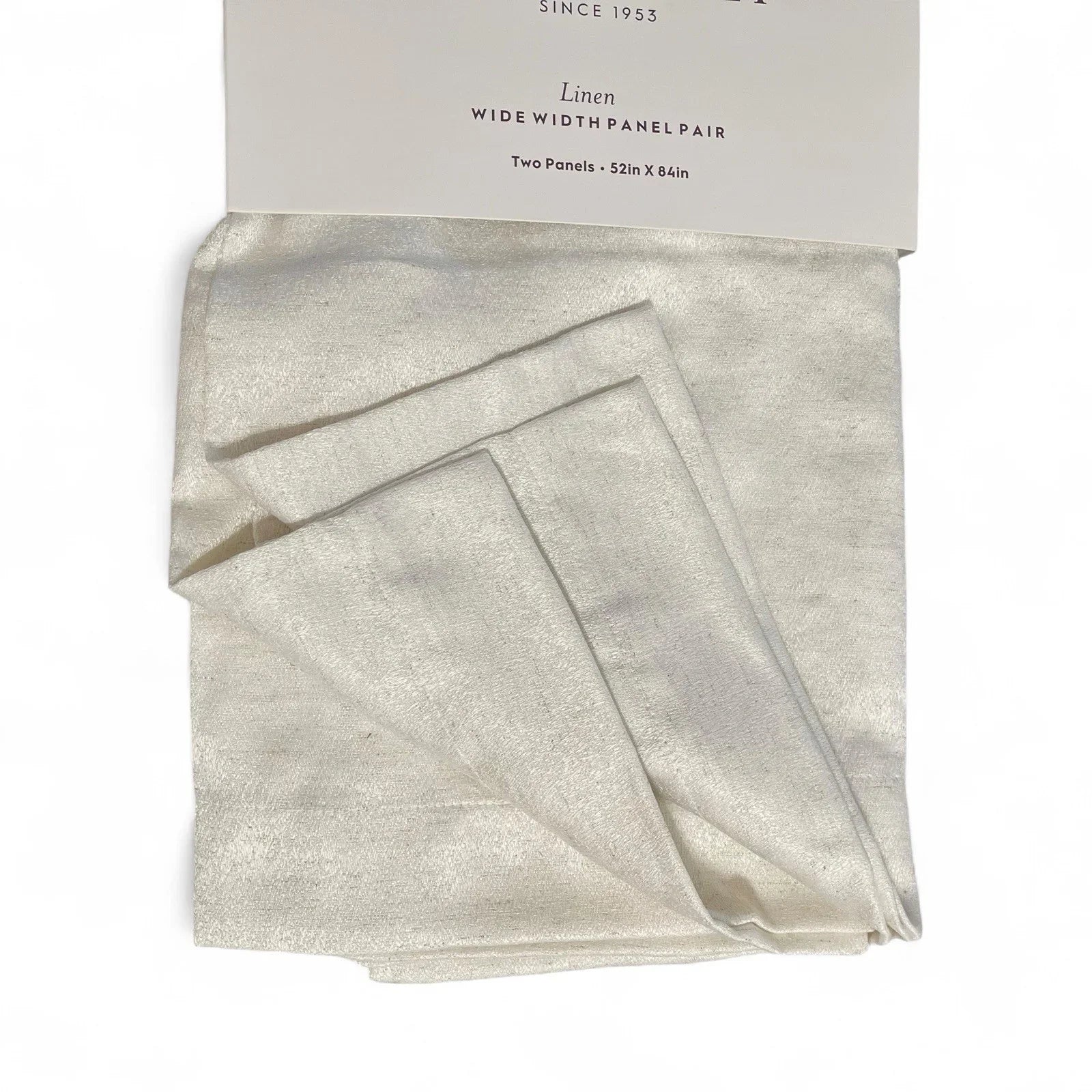 Laura Ashley Ivory Curtain Panel Set of 2 52x84” Elegant Shimmery Wide Width - Trendiez U ♥ 