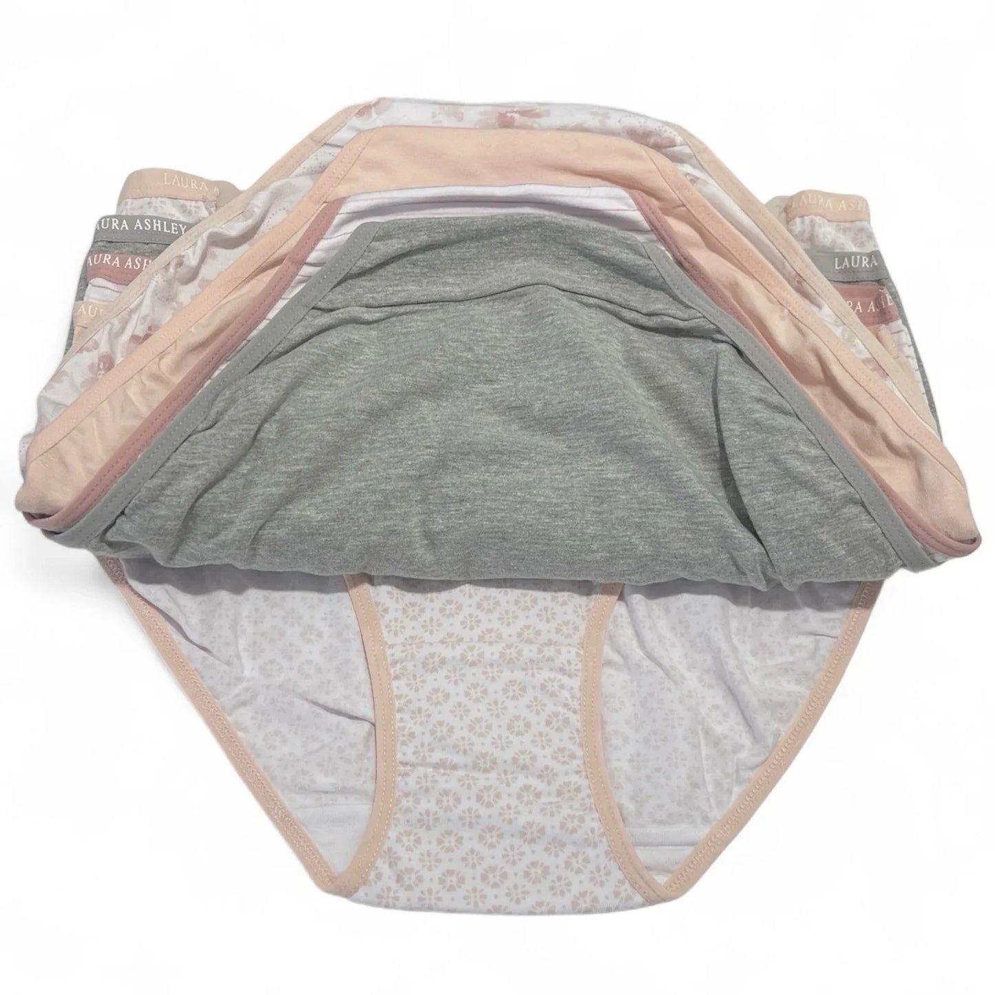 Laura Ashley Panties Women's Large Briefs 5 Pack Super Soft Neutral Florals - Trendiez U ♥ 