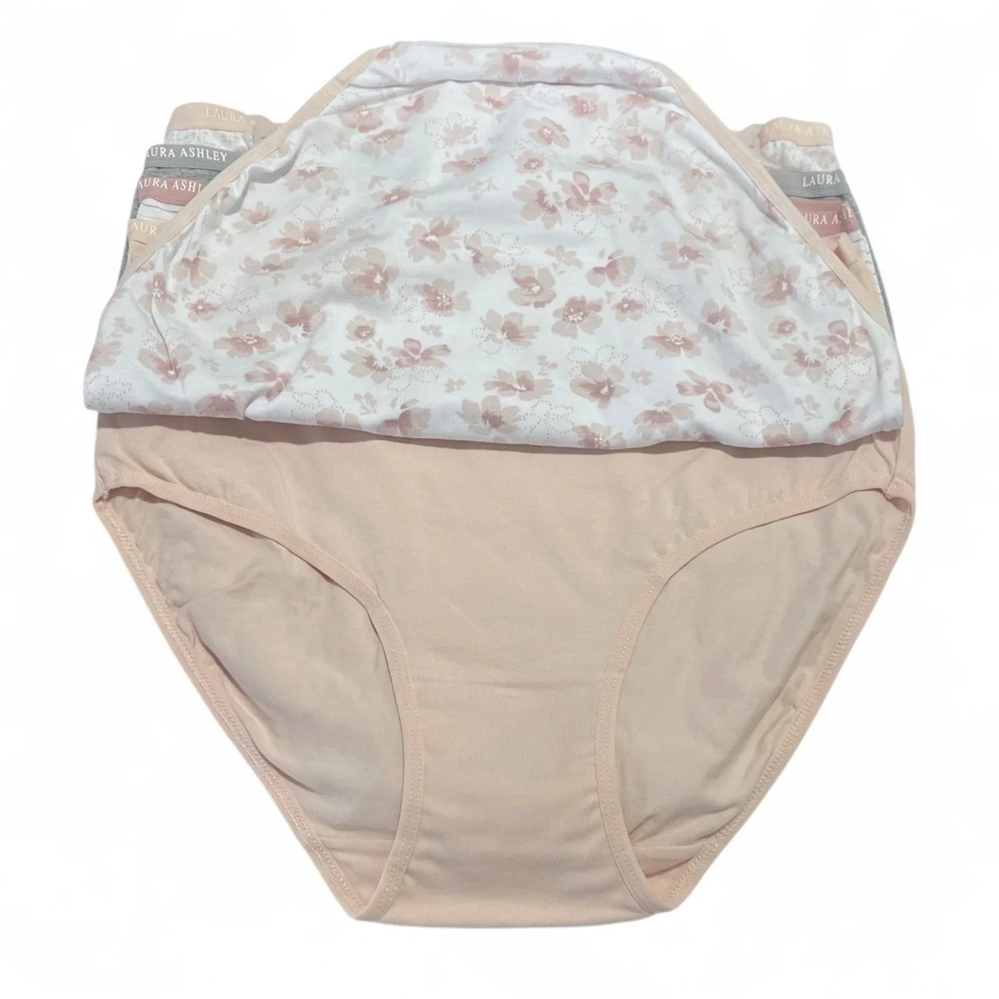 Laura Ashley Panties Women's Large Briefs 5 Pack Super Soft Neutral Florals - Trendiez U ♥ 