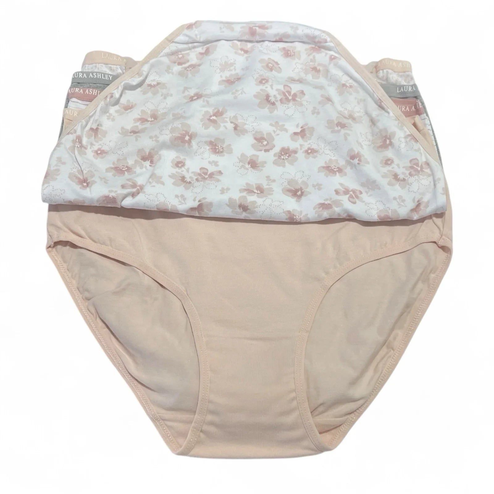Laura Ashley Panties Women's Large Briefs 5 Pack Super Soft Neutral Florals - Trendiez U ♥ 