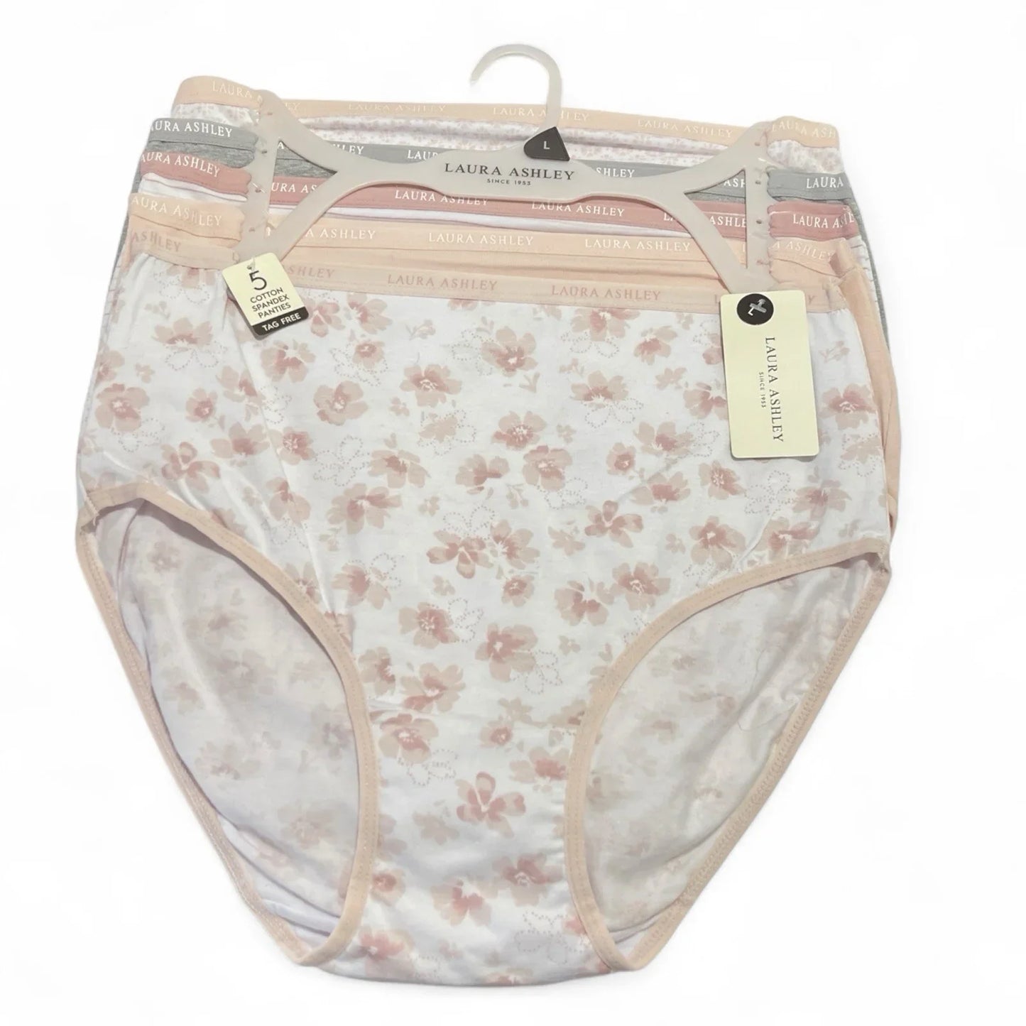 Laura Ashley Panties Women's Large Briefs 5 Pack Super Soft Neutral Florals - Trendiez U ♥ 