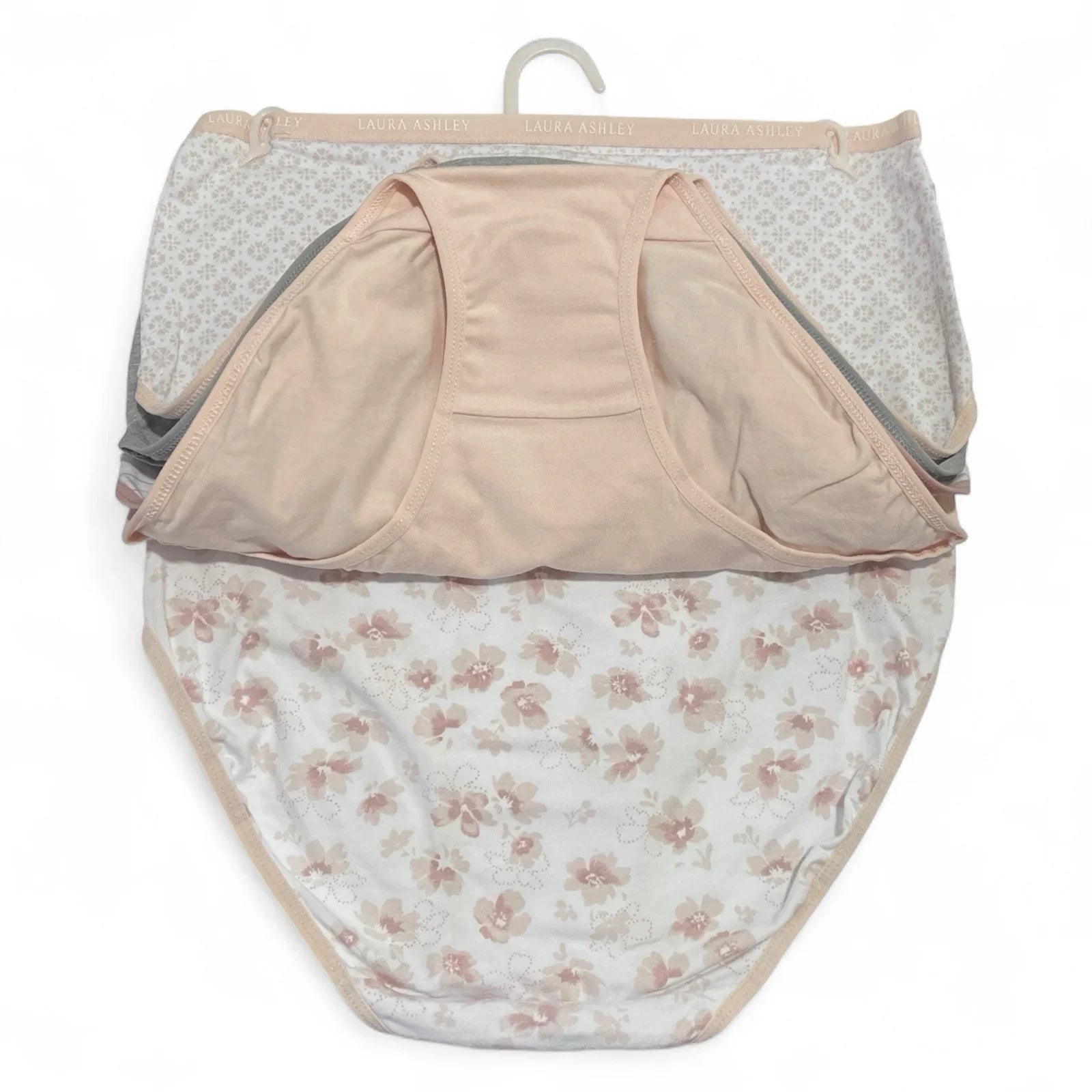 Laura Ashley Panties Women's Large Briefs 5 Pack Super Soft Neutral Florals - Trendiez U ♥ 