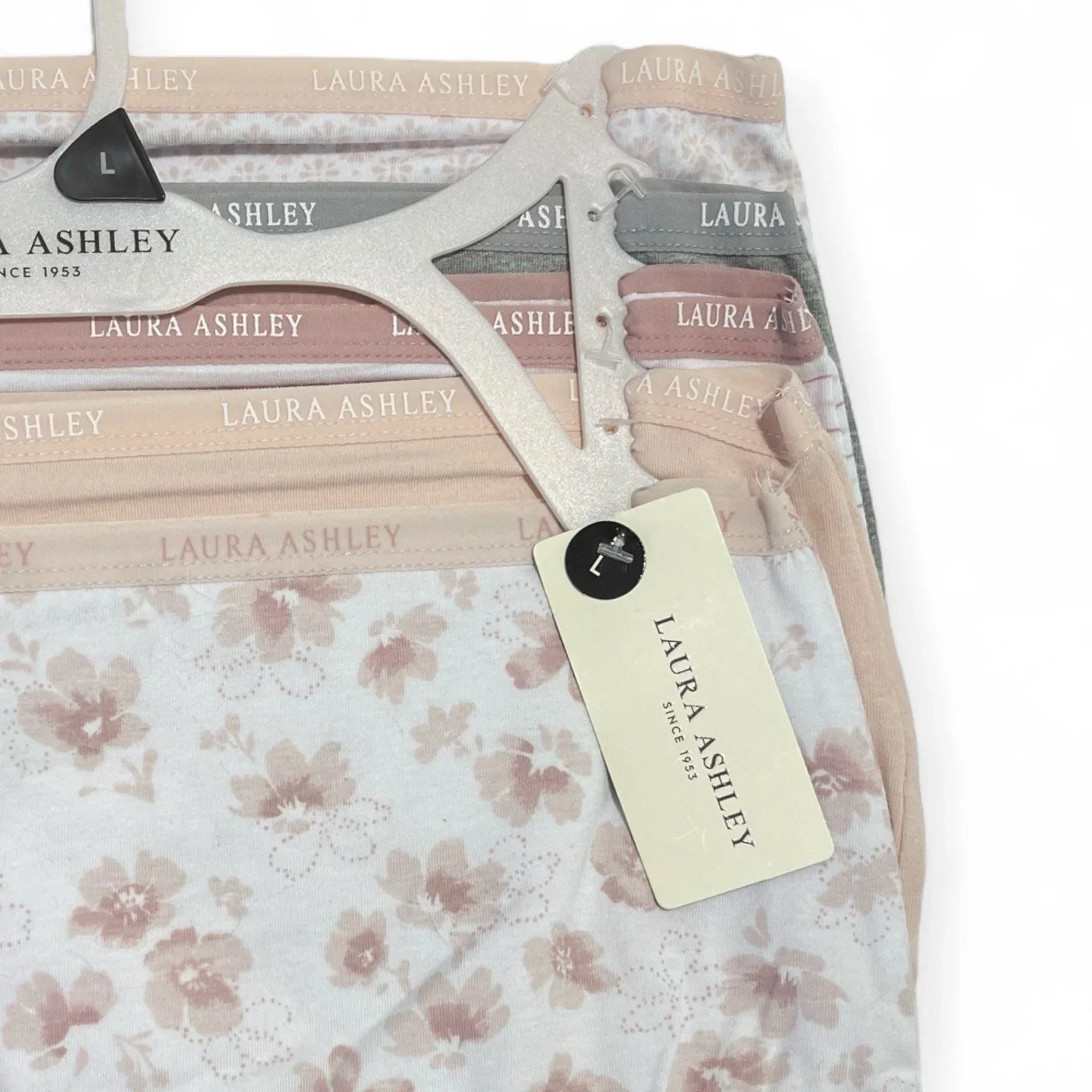 Laura Ashley Panties Women's Large Briefs 5 Pack Super Soft Neutral Florals - Trendiez U ♥ 