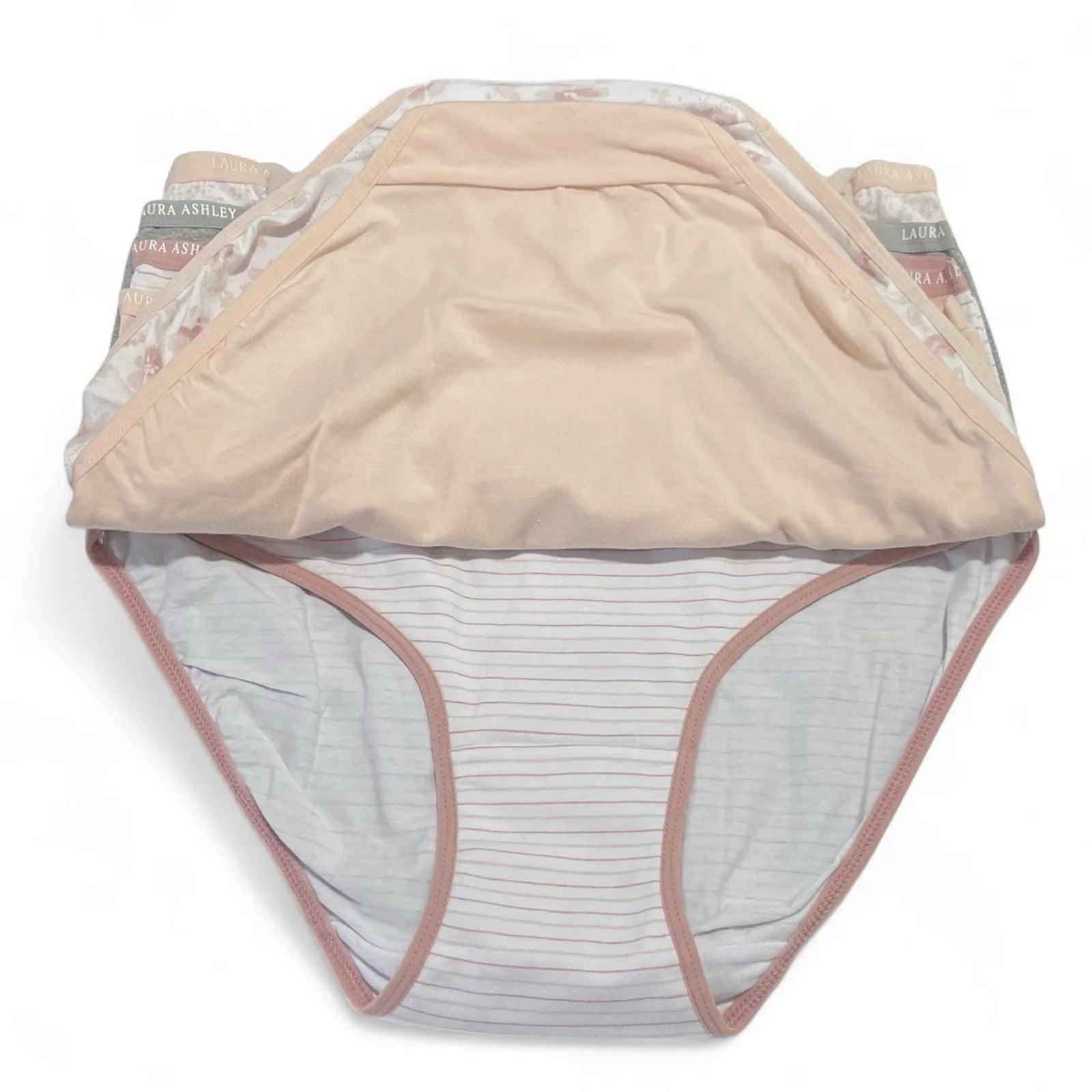 Laura Ashley Panties Women's Large Briefs 5 Pack Super Soft Neutral Florals - Trendiez U ♥ 