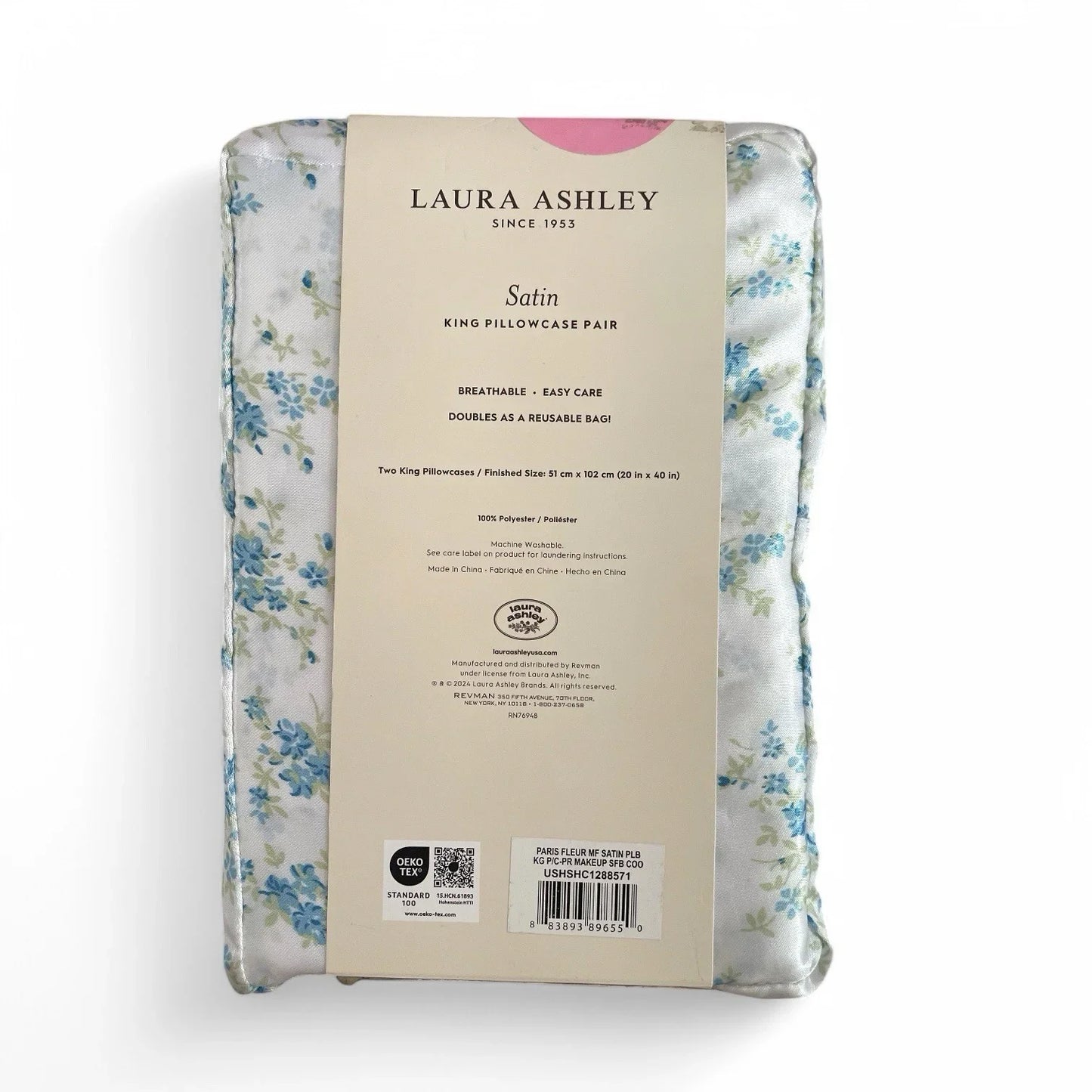 Laura Ashley Satin Floral Queen Sheet Set King Pillowcase Shabby Chic Cottage - Trendiez U ♥ 