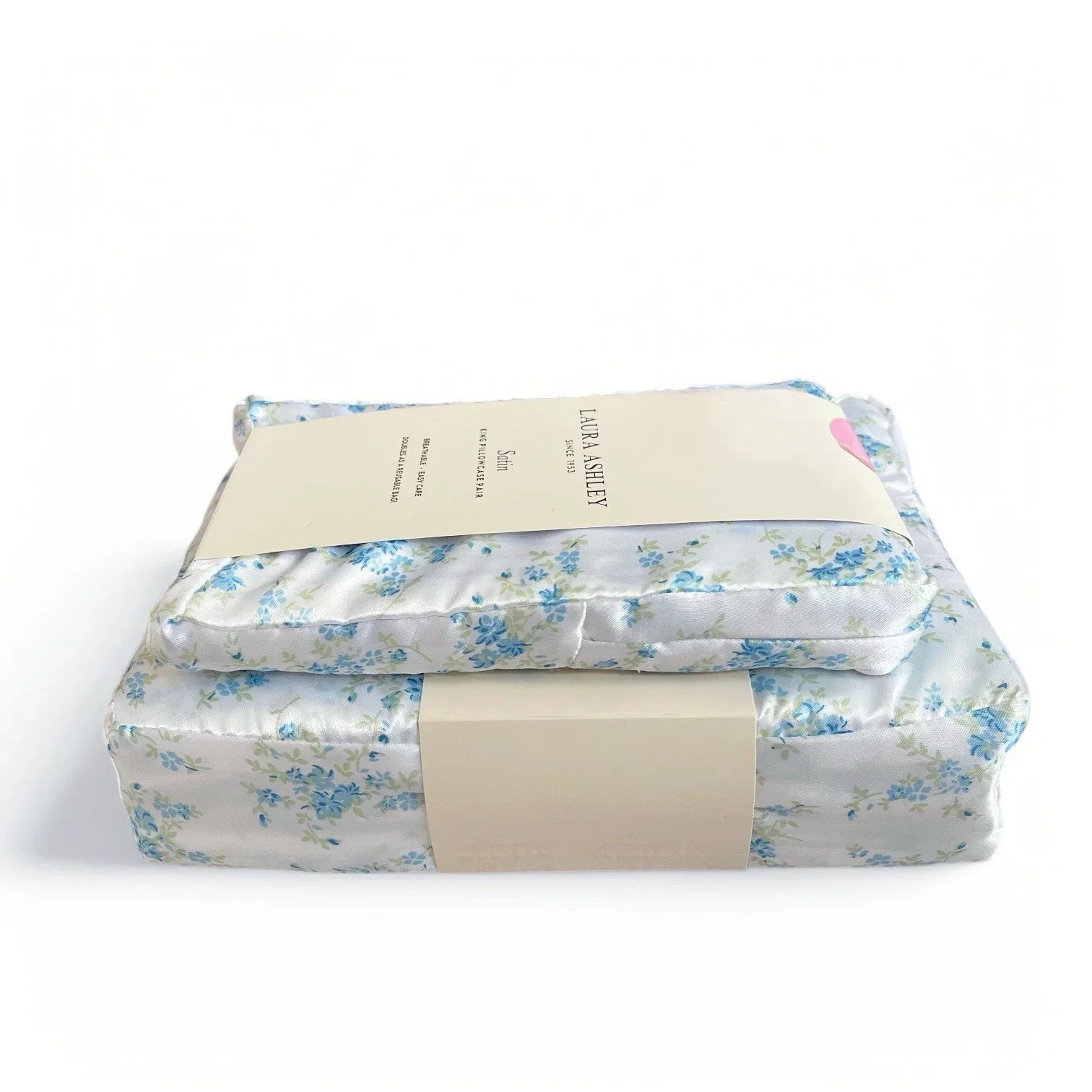 Laura Ashley Satin Floral Queen Sheet Set King Pillowcase Shabby Chic Cottage - Trendiez U ♥ 