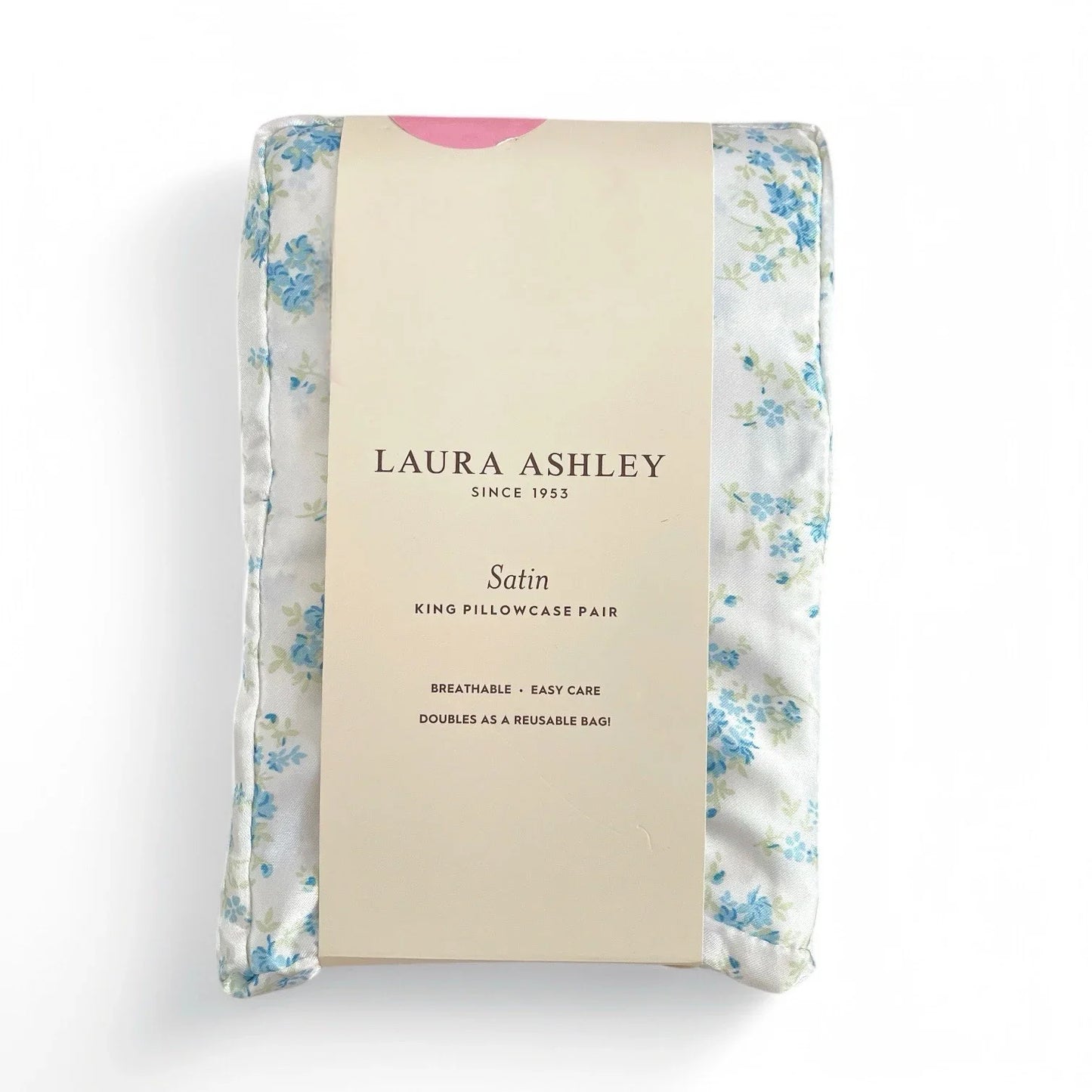 Laura Ashley Satin Floral Queen Sheet Set King Pillowcase Shabby Chic Cottage - Trendiez U ♥ 