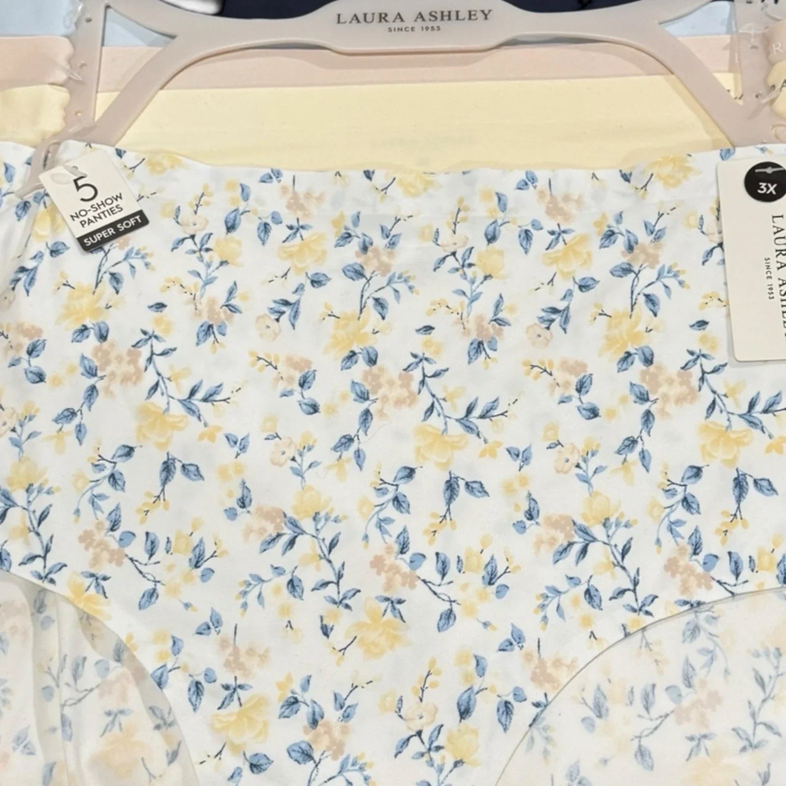 Laura Ashley Women’s Brief Underwear Panties Floral 5-Pair Spandex Blend ~ 3XL - Trendiez U ♥ 